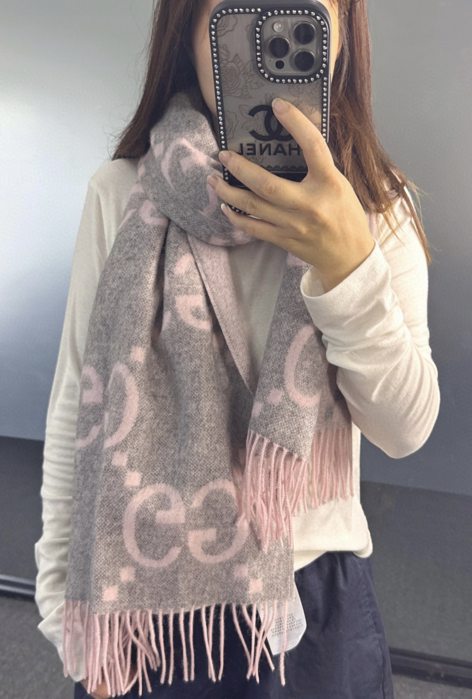 🆕Gucci大G双面羊绒围巾 Size：45*200cm 100%羊绒G家难得纯羊绒出品！超洋气大G提花