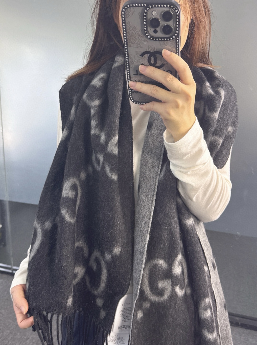 🆕Gucci大G双面羊绒围巾 Size：45*200cm 100%羊绒G家难得纯羊绒出品！超洋气大G提花