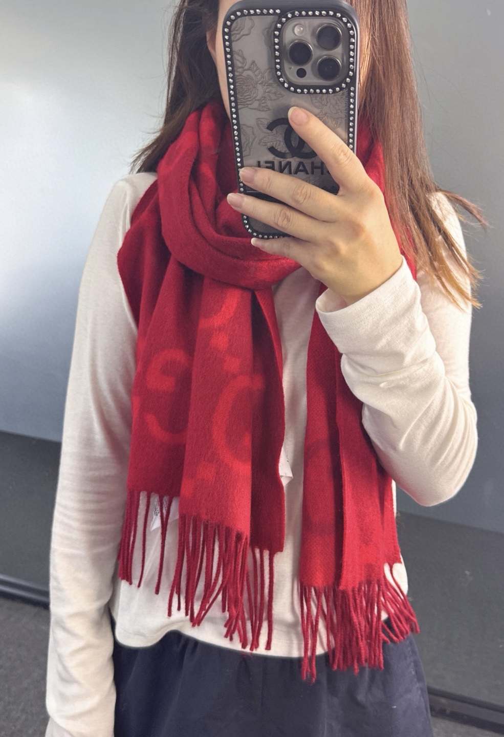 🆕Gucci大G双面羊绒围巾 Size：45*200cm 100%羊绒G家难得纯羊绒出品！超洋气大G提花