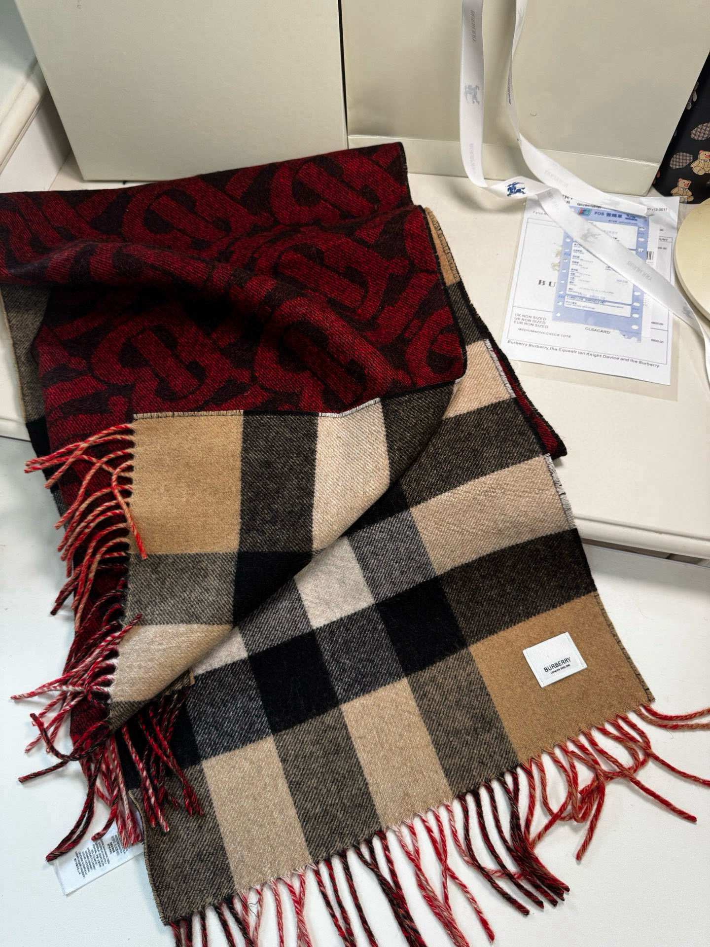 🆕❗️高版合股纱 · 法国的外贸订单 ❗️Bur经典款TB典藏款系列❗️提花精纺羊绒围巾，产自苏格兰工坊