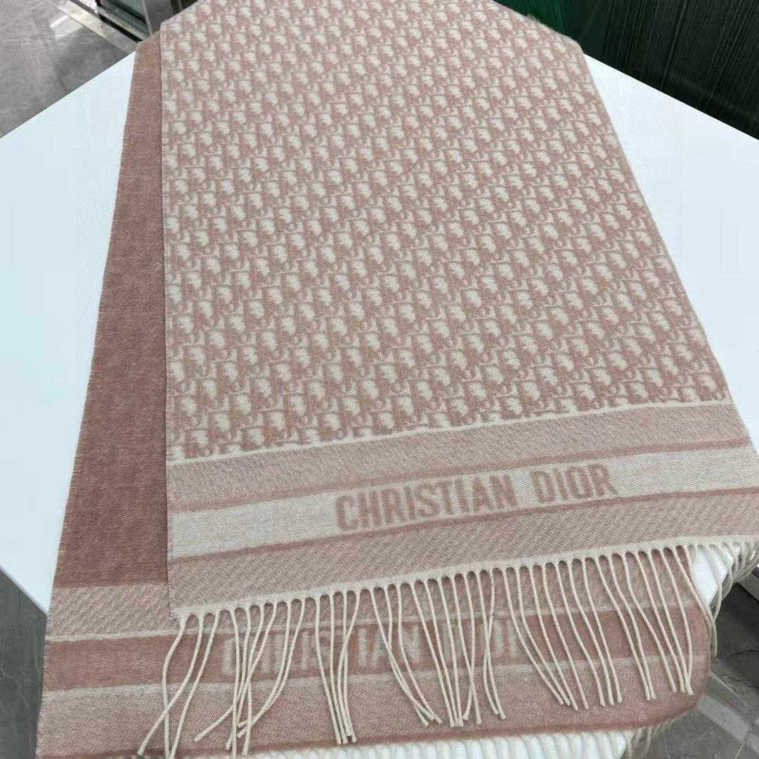 🆕【高版 · Dior双面流苏倾斜字母】这款 Oblique 印花围巾重新诠释 Dior 经典标识，彰显