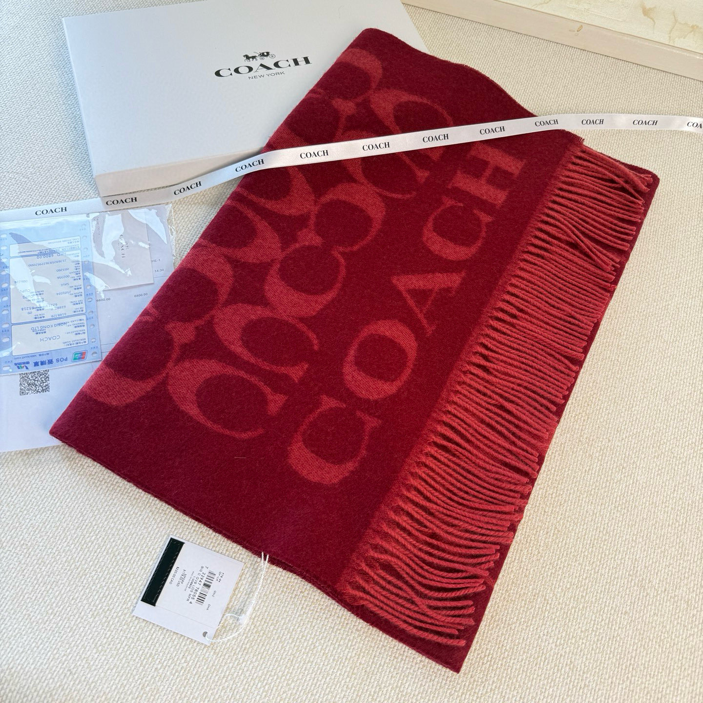 🆕【COCAH · 蔻驰经典标志大尺寸围巾】专柜都在抢货的节奏❗️【高端原版尾单全套辅料齐全】Coach
