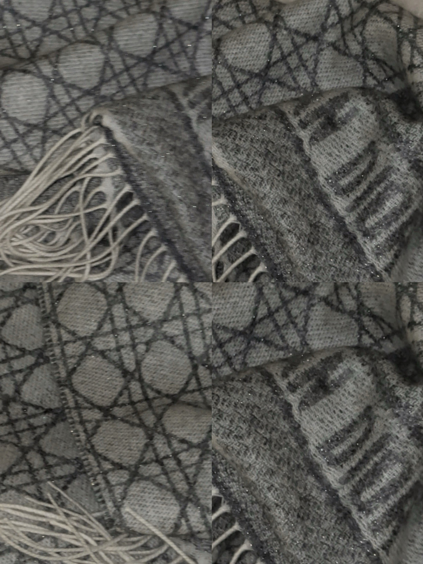 🆕CD新款菱格银丝羊绒双面提花大披肩‼️Blingbling 的银光闪闪，柔软亲肤，凭实力火出圈的经典款