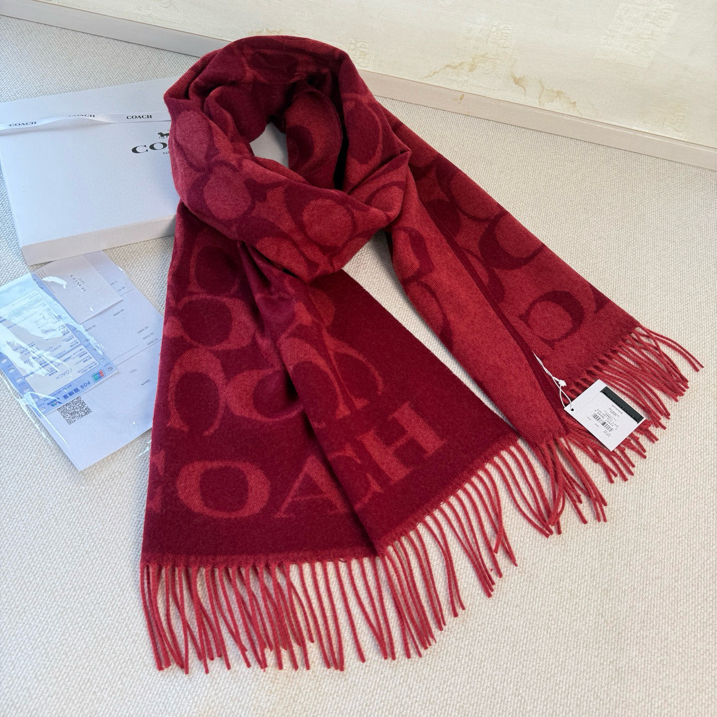 🆕【COCAH · 蔻驰经典标志大尺寸围巾】专柜都在抢货的节奏❗️【高端原版尾单全套辅料齐全】Coach