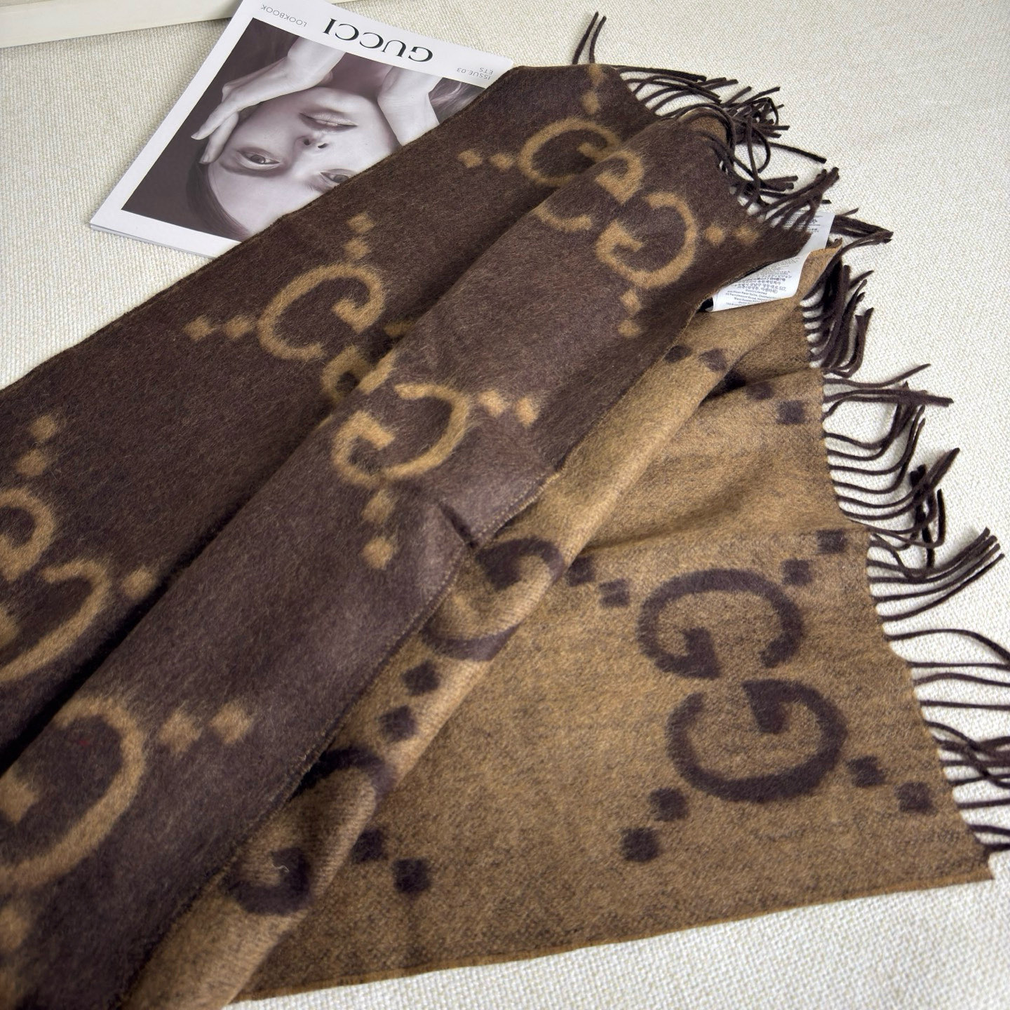 🆕Gucci大G双面羊绒围巾 Size：45*200cm 100%羊绒G家难得纯羊绒出品！超洋气大G提花