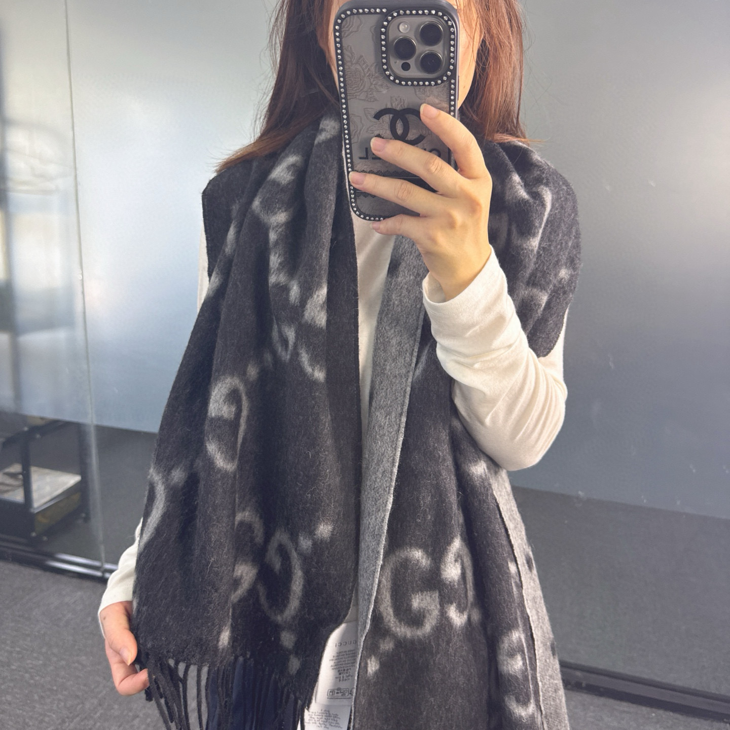 🆕Gucci大G双面羊绒围巾 Size：45*200cm 100%羊绒G家难得纯羊绒出品！超洋气大G提花