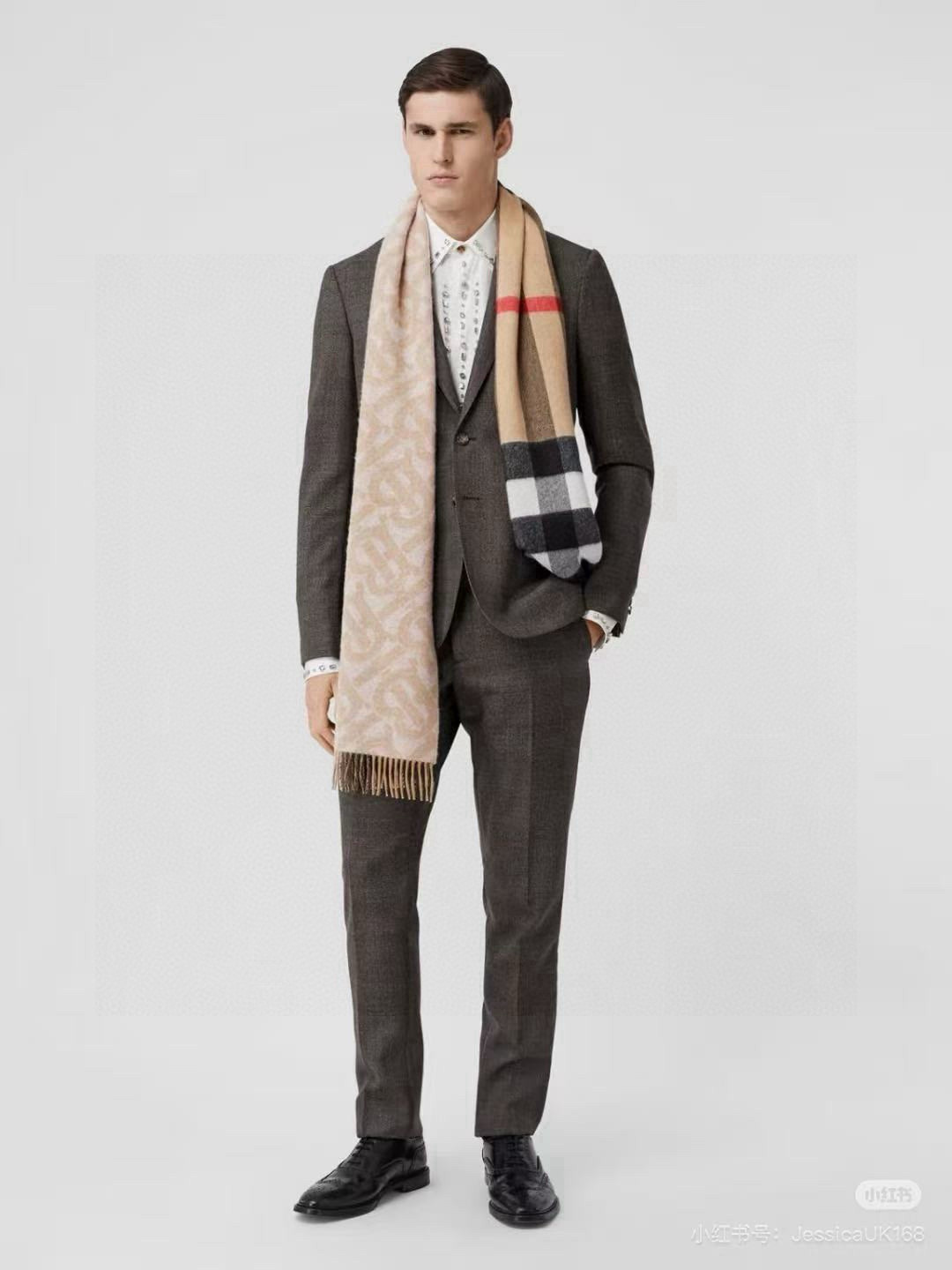 🆕❗️高版合股纱 · 法国的外贸订单 ❗️Bur经典款TB典藏款系列❗️提花精纺羊绒围巾，产自苏格兰工坊