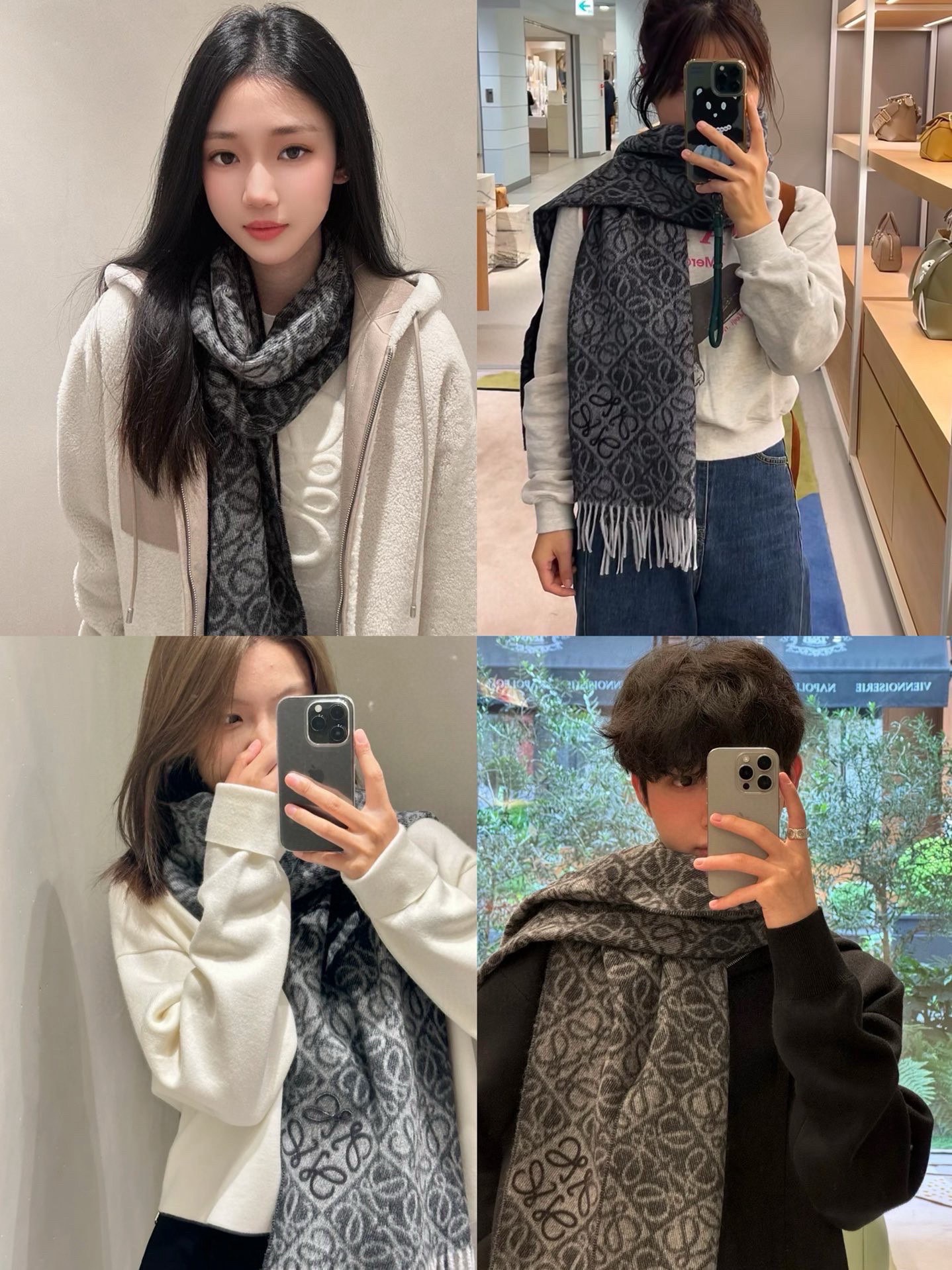 🆕高版植绒版本 · LOEWE罗意威新款最火围巾,双面羊毛和羊绒围巾,角落饰有 Anagram 簇绒刺绣Logo,点缀双 🆕高版植绒版本 · LOEWE罗意威新款最火围巾,双面羊毛和羊绒围巾,角落饰有 Anagram 簇绒刺绣Logo,点缀双