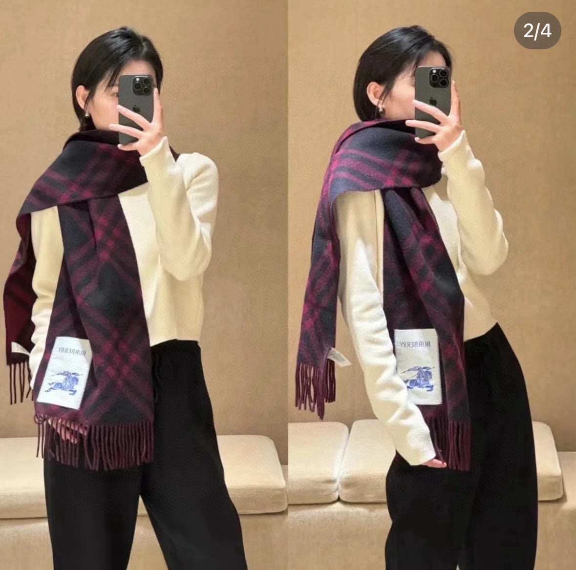 🆕Burberry新款苏格兰格纹羊绒围巾，继全智贤带火的格纹款围巾之后，Bur又一款力作上市，Burberry新款流苏格