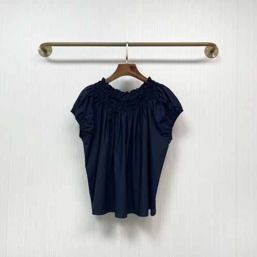 Elegant Women's Cotton Blouse - Convertible Off-Shoulder Design 1 Elegant Women's Cotton Blouse - Convertible Off-Shoulder Design