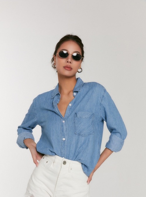 Tencel Linen Denim Shirt - Vintage Wash, Relaxed Fit, and Easy to Layer 1 Tencel Linen Denim Shirt - Vintage Wash, Relaxed Fit, and Easy to Layer