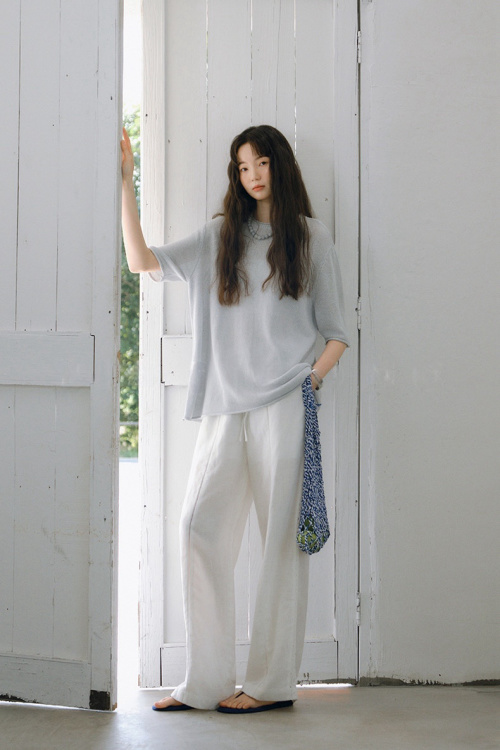 Linen Blend Wide Leg Pants with Lace Detail - Elegant and Comfortable 1 Linen Blend Wide Leg Pants with Lace Detail - Elegant and Comfortable