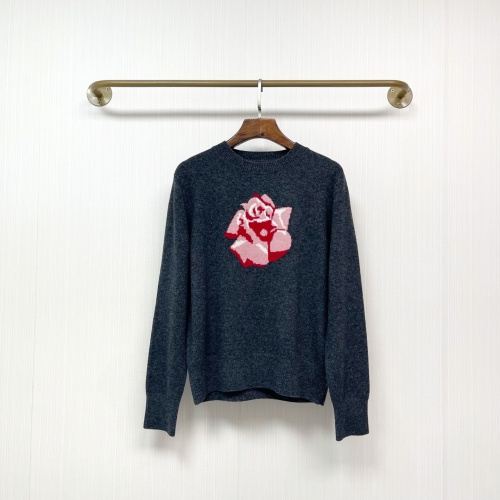 Women's Floral Jacquard Round Neck Pullover Sweater, Relaxed Fit 1 Women's Floral Jacquard Round Neck Pullover Sweater, Relaxed Fit