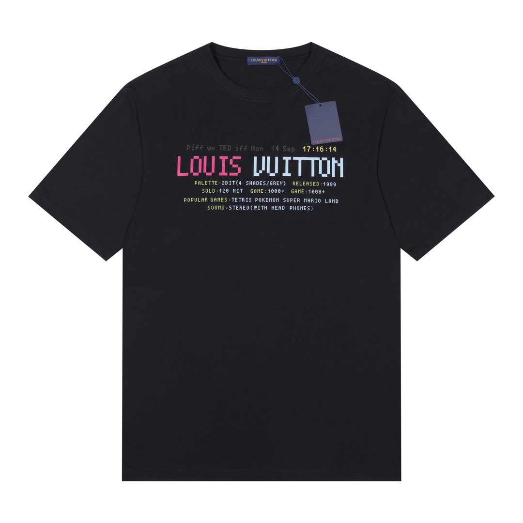 Pyzwsb路易威登 LOUISVUTTON  24S/S  春夏新款 短袖T恤 完美细节处理 重磅eddbj克面料  颜色 黑色 白色  码数 S M L XL XXL 五码