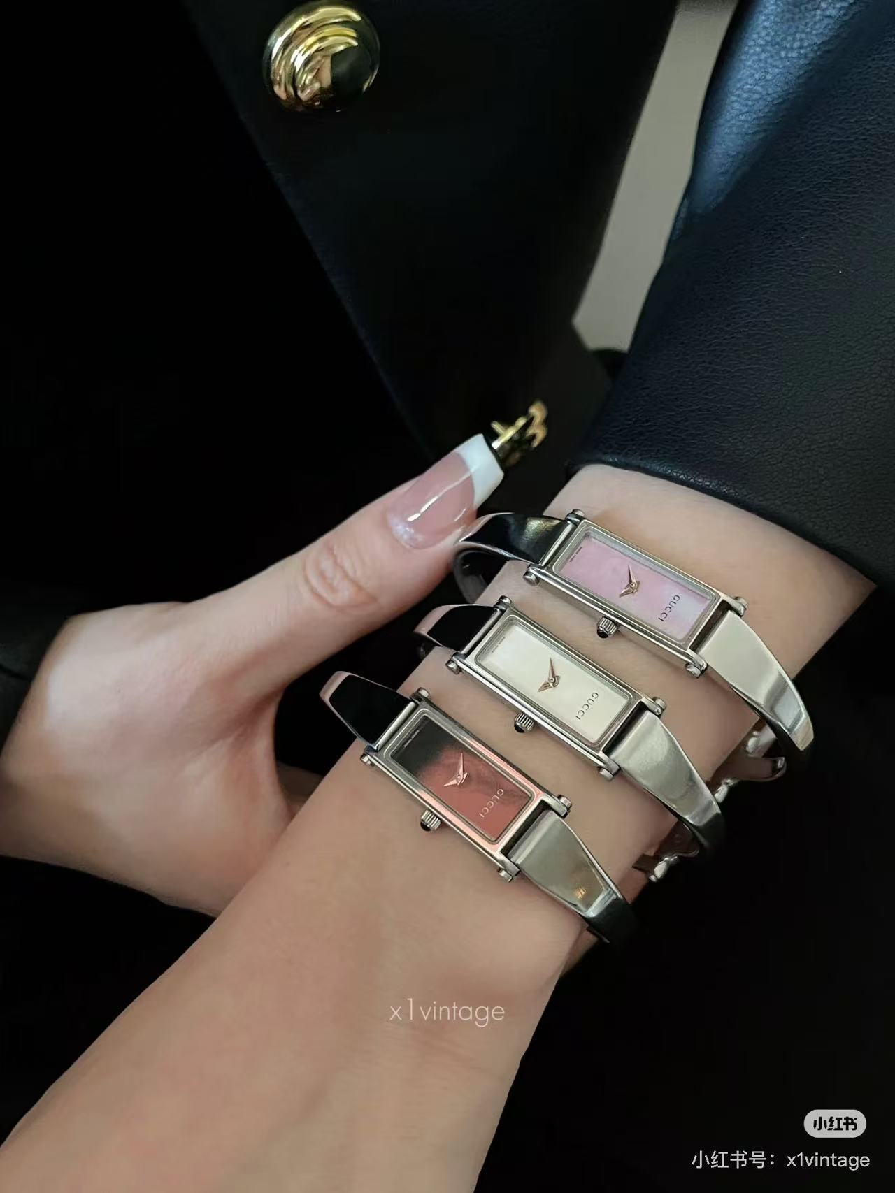 Gucci Vintage Bracelet Watch, Rectangular Case, Silver Band, and Minimalist Dial 3 a1757327159137 0450
