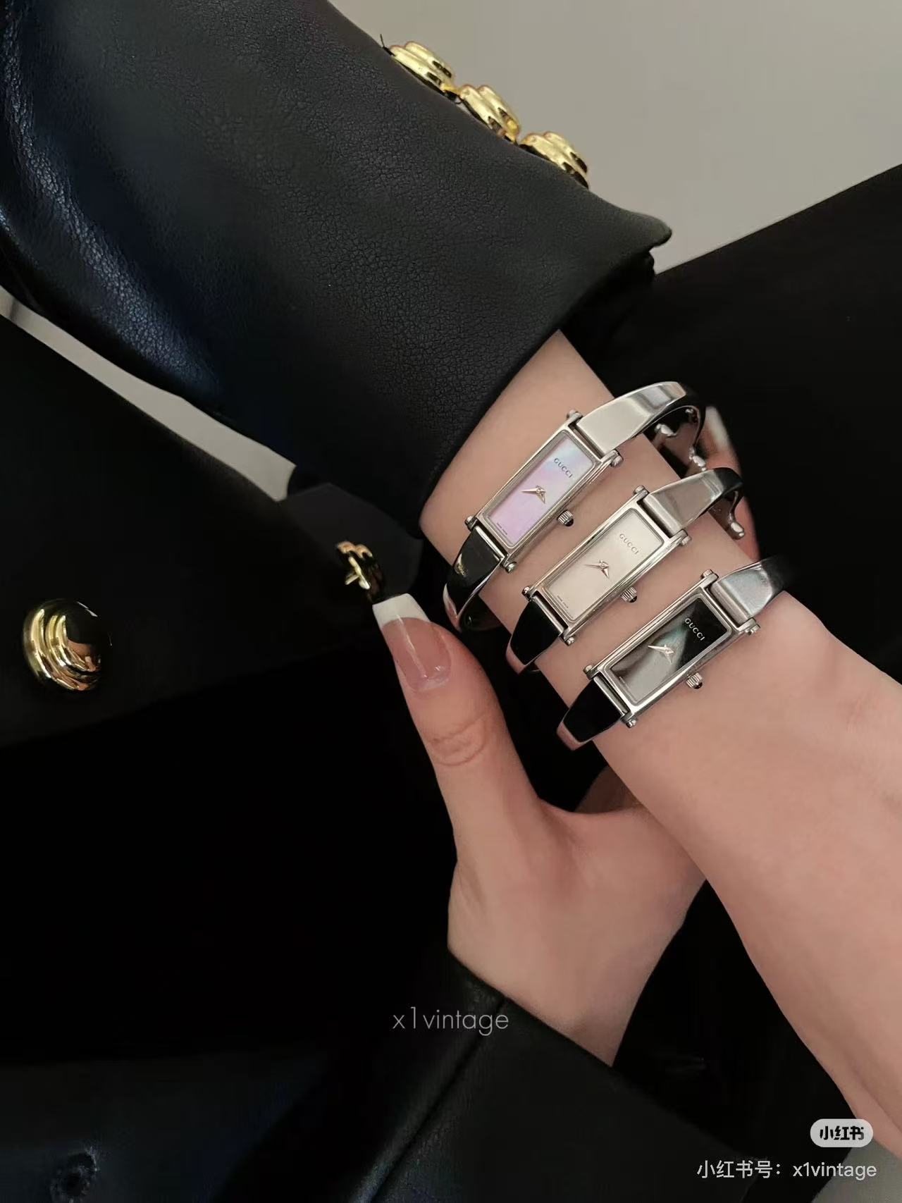 Gucci Vintage Bracelet Watch, Rectangular Case, Silver Band, and Minimalist Dial 2 a1757327159138 5148