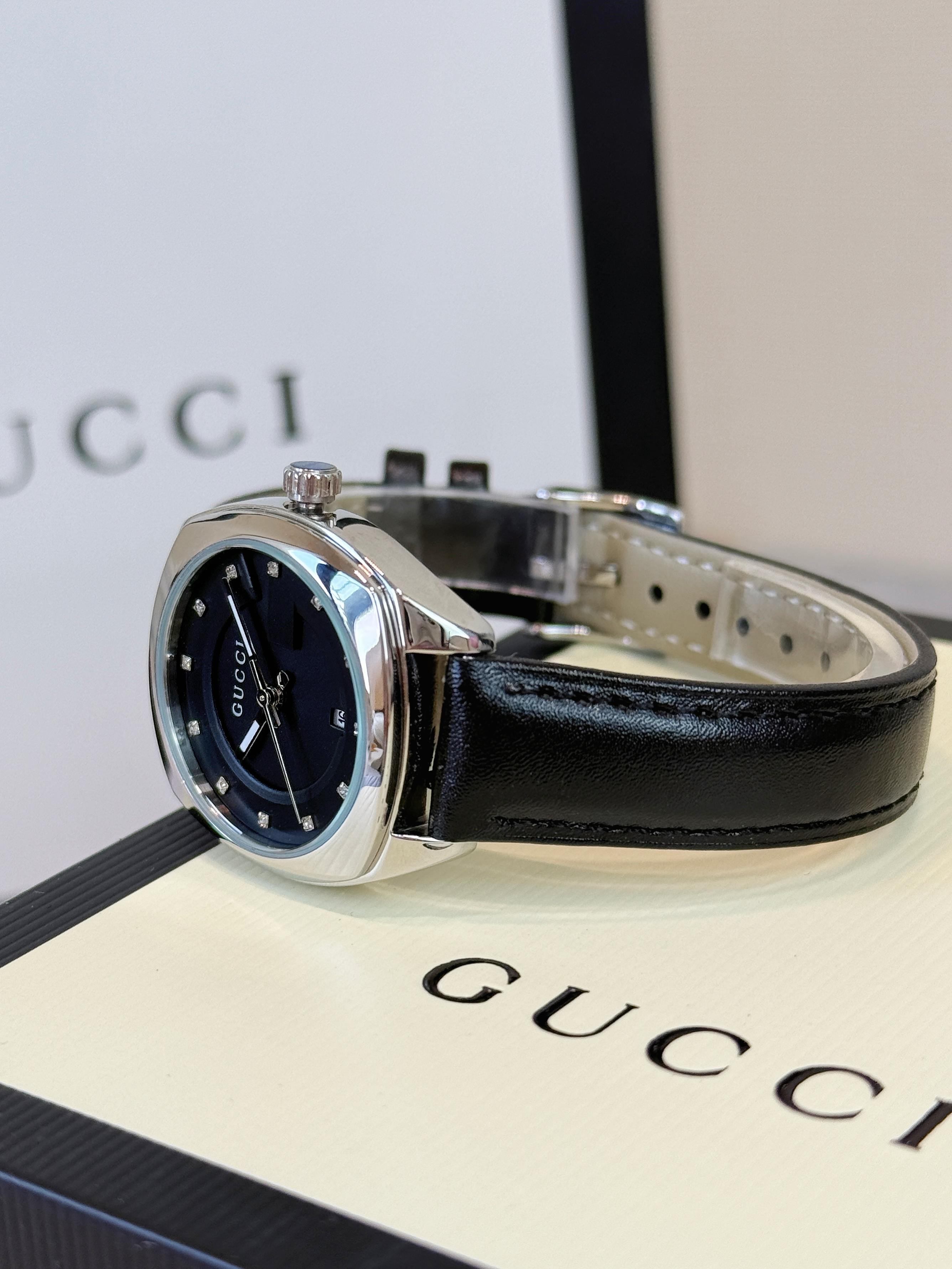 Gucci Women's G-Timeless Black Leather Strap Watch, 29mm, Silver Case 4 a1757992912817 3847
