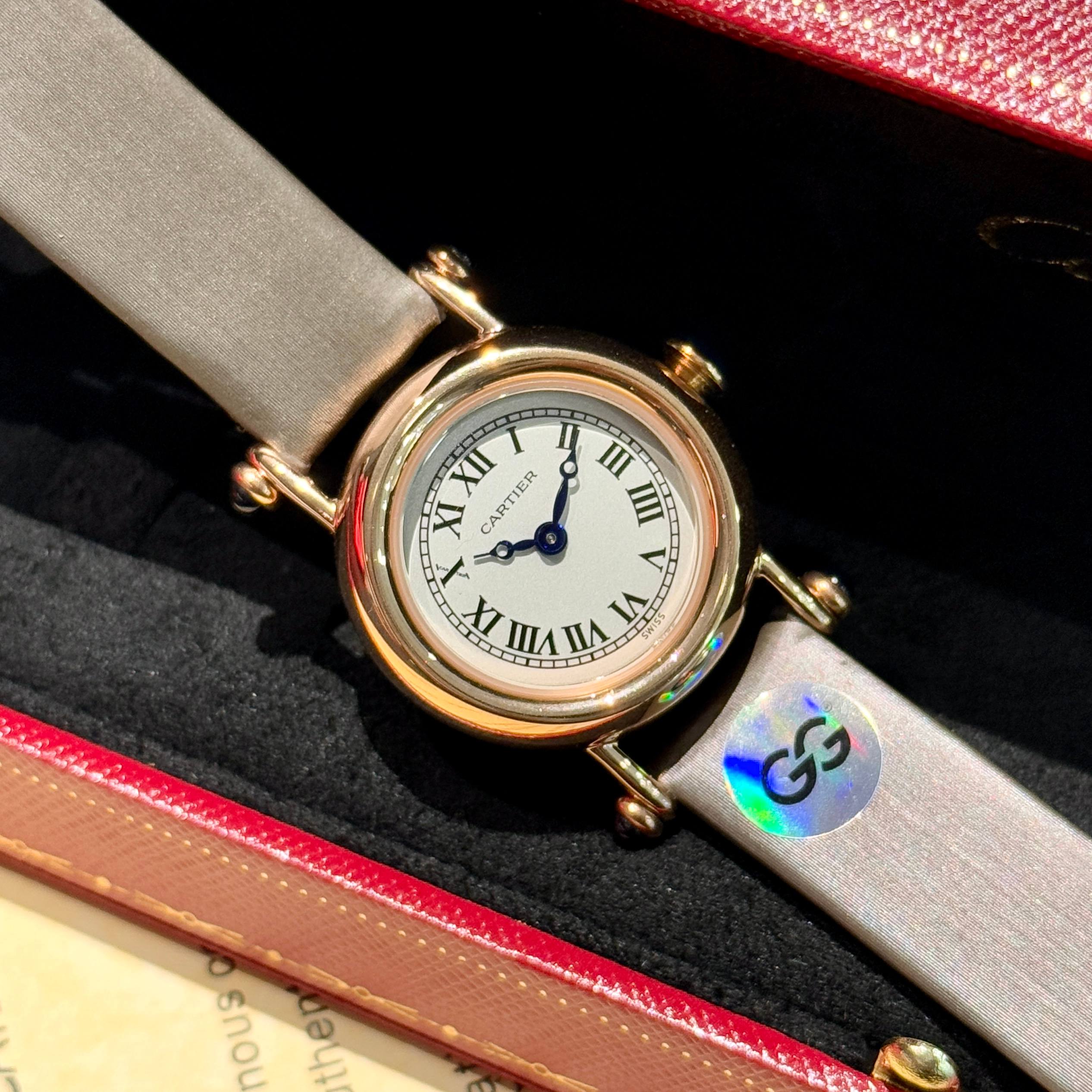 Cartier Diabolo stainless steel case, silver dial, black strap 27mm Women's Quartz