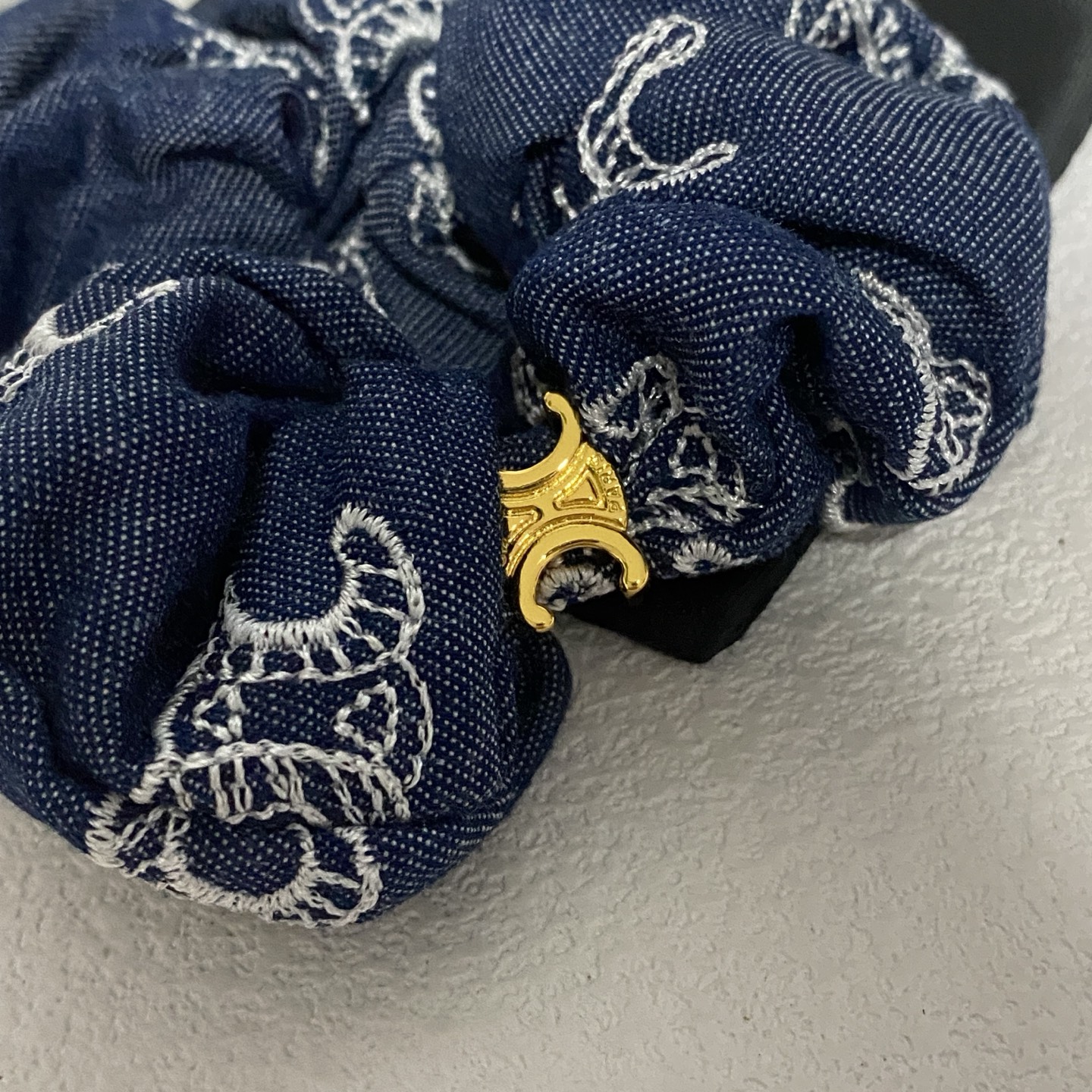 Celine Leather Hair Tie: Adjustable Knot Design in Smooth Calfskin 10 i1755607537744 370 0 4