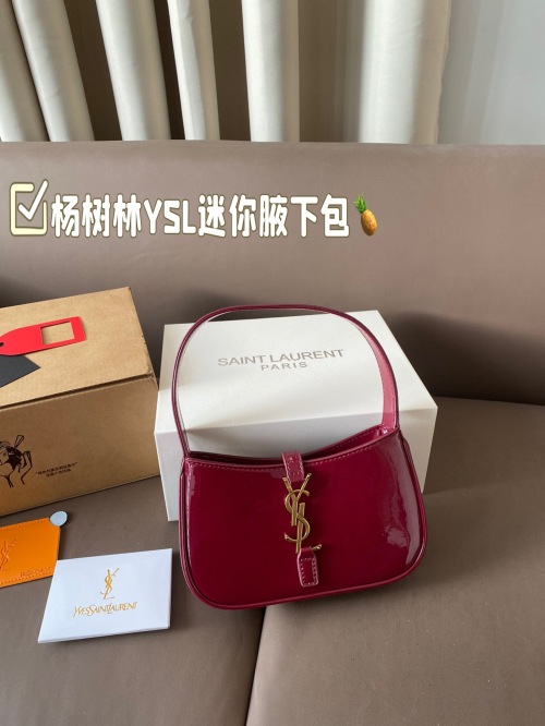 Yves Saint Laurent Mini Baguette Bag in Croc-Embossed Patent Leather 1 Yves Saint Laurent Mini Baguette Bag in Croc-Embossed Patent Leather