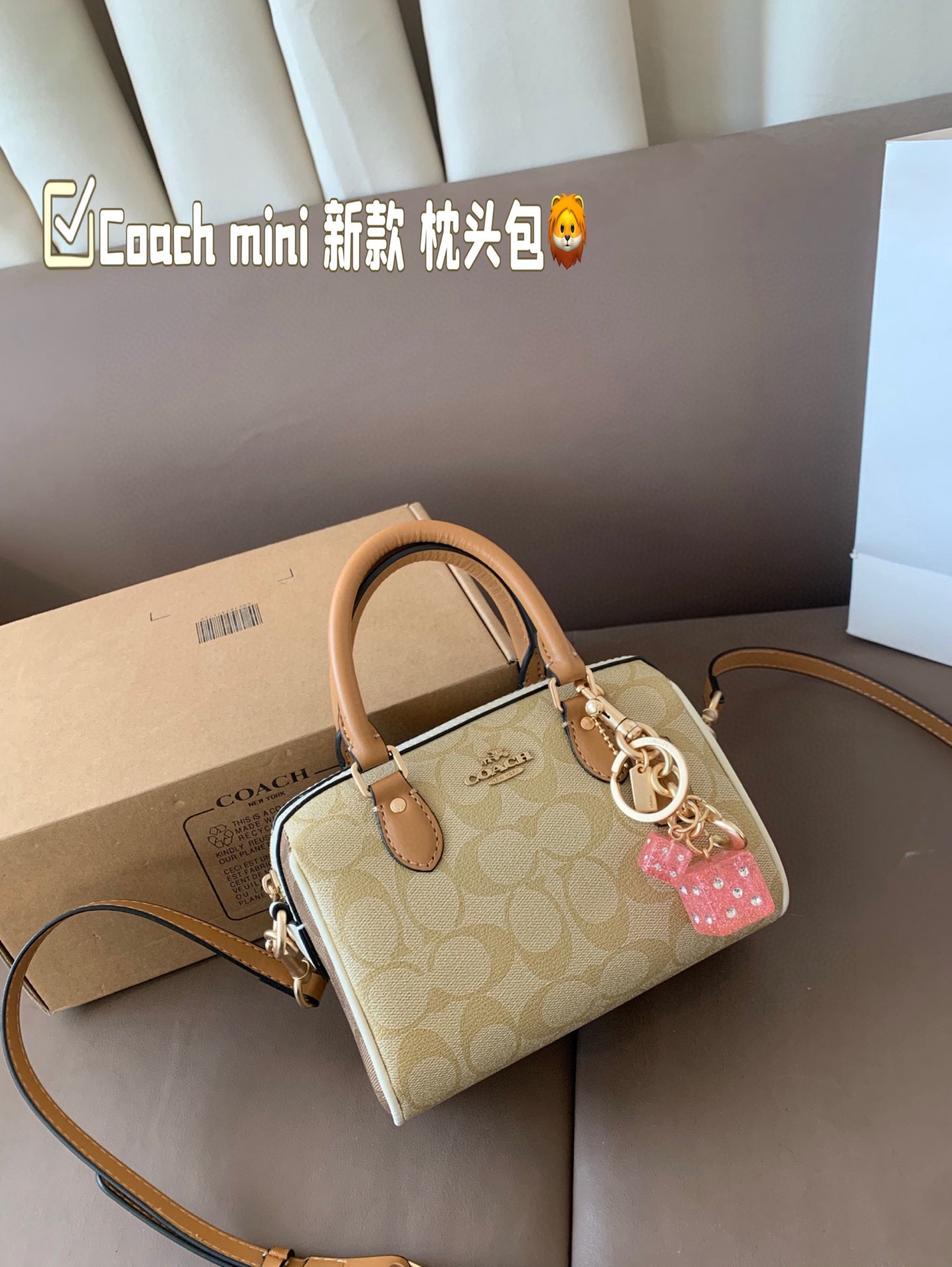 Coach🍉 mini Rowan nuevo modelo, 蔻驰 original, bolso almohada, herrajes originales YKK con tela exquisita, artesanía per…