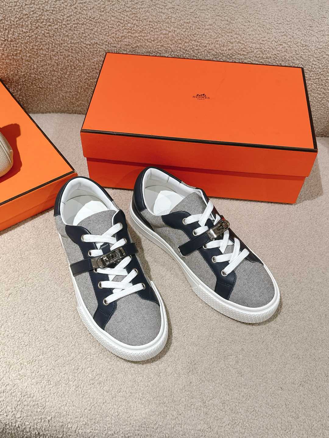 HERMES Epsom кроссовки мужские и женские, весенне-осенние, модная классика - высокое качество
