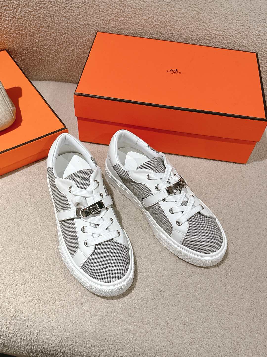 HERMES Epsom Кроссовки мужские и женские, весенне-осенние, модная классика - высокое качество