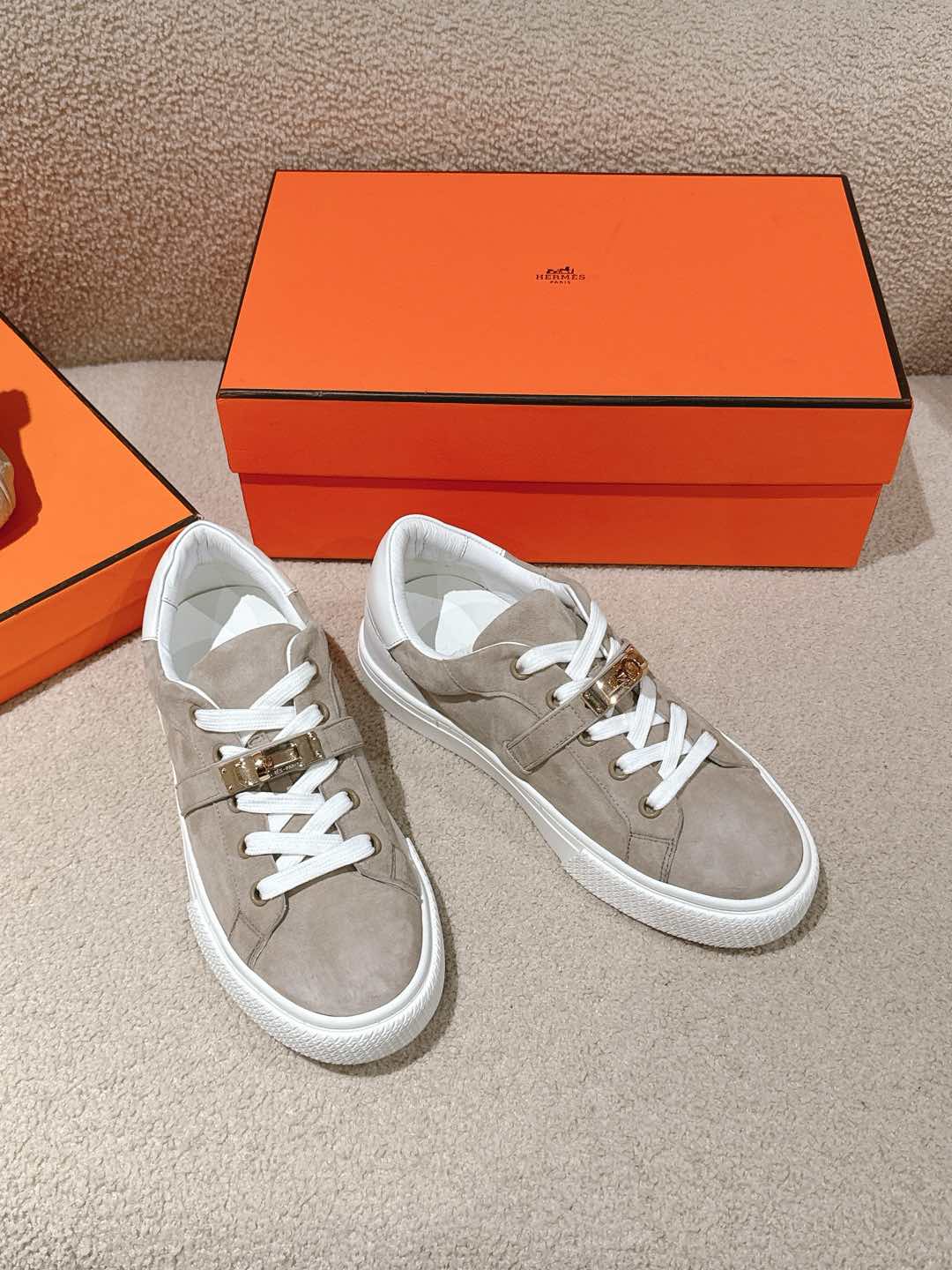 HERMES Epsom кроссовки мужские и женские, весенне-осенние, модная классика - высокое качество