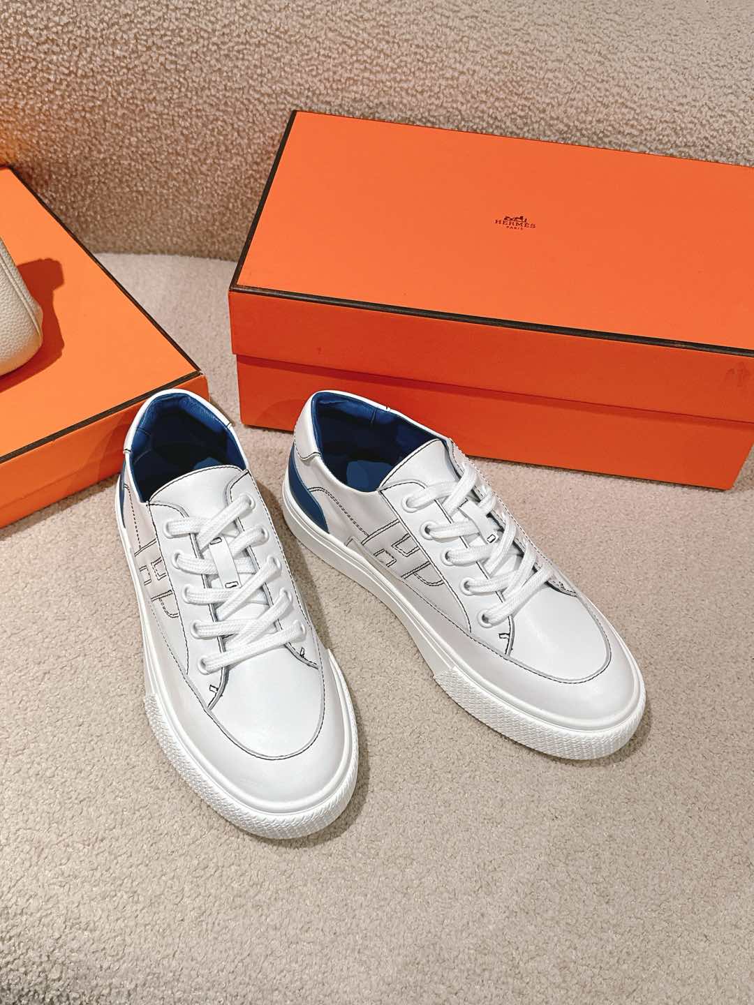 HERMES Epsom кроссовки мужские и женские, весенне-осенние, модная классика - высокое качество
