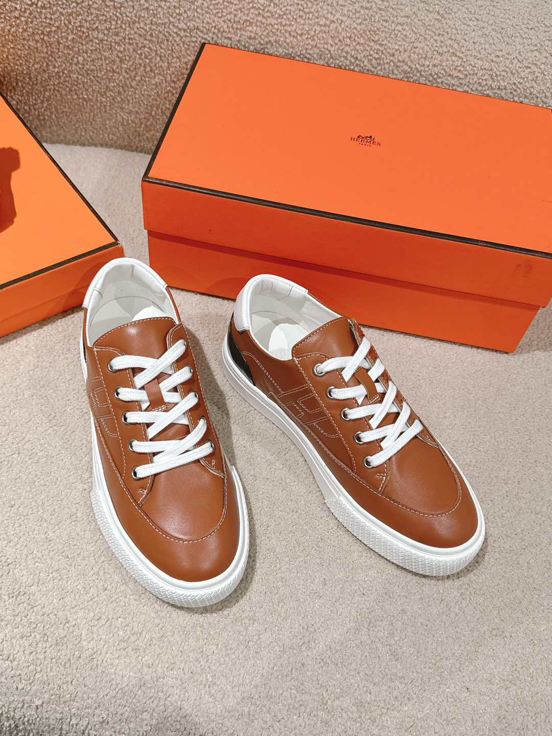 HERMES Epsom кроссовки мужские и женские, весенне-осенние, модная классика - высокое качество