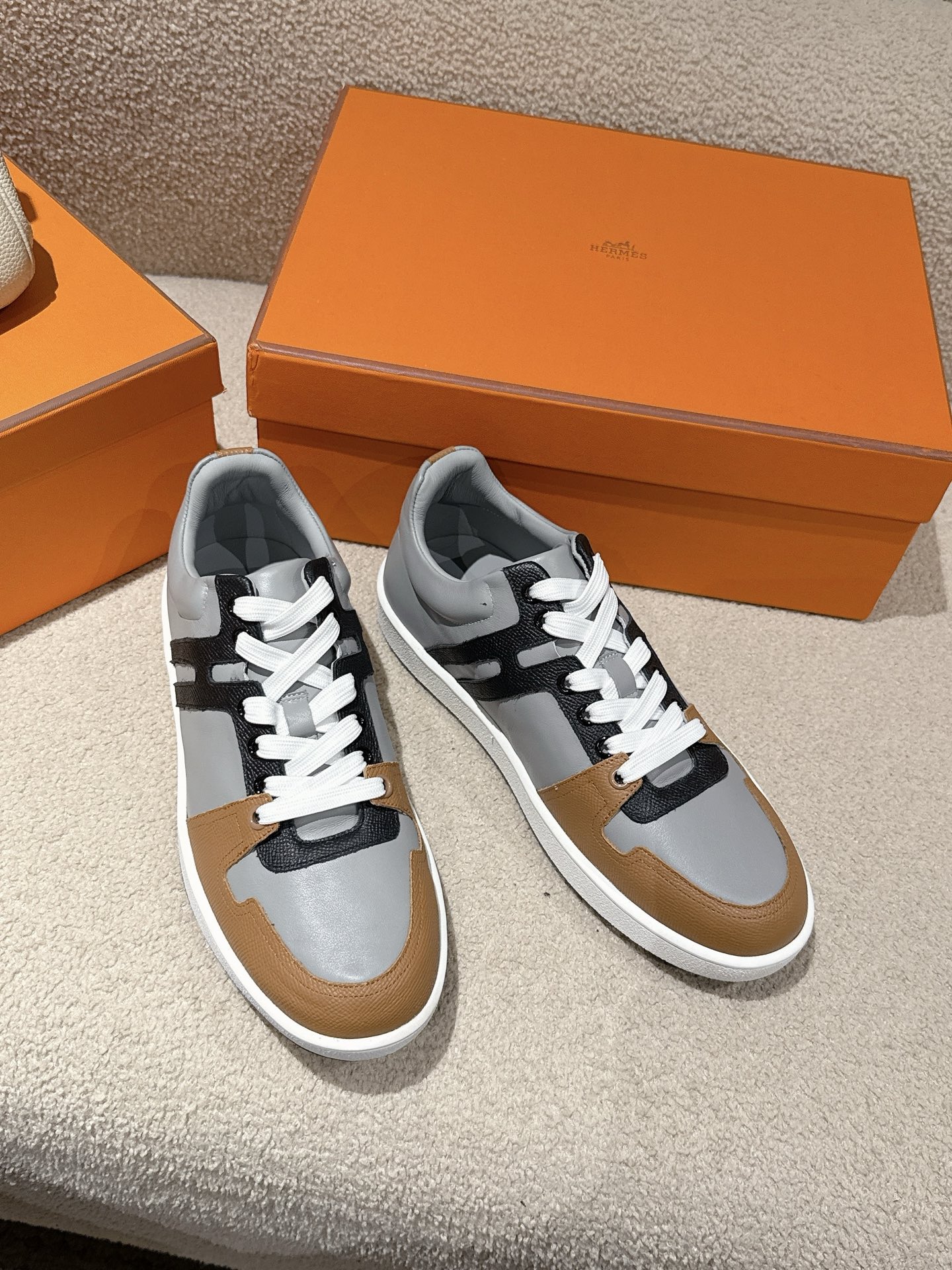 HERMES Epsom кроссовки мужские и женские, весенне-осенние, модная классика - высокое качество