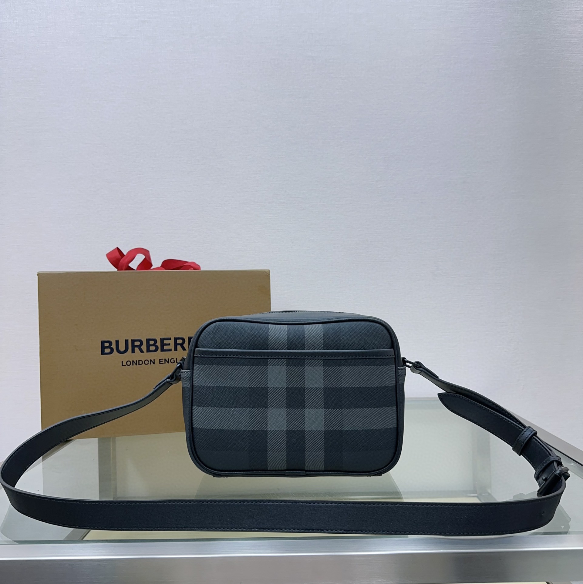 Burberry Gray Check Crossbody Bag with Detachable Leather Strap 3 a1696495246288 1506