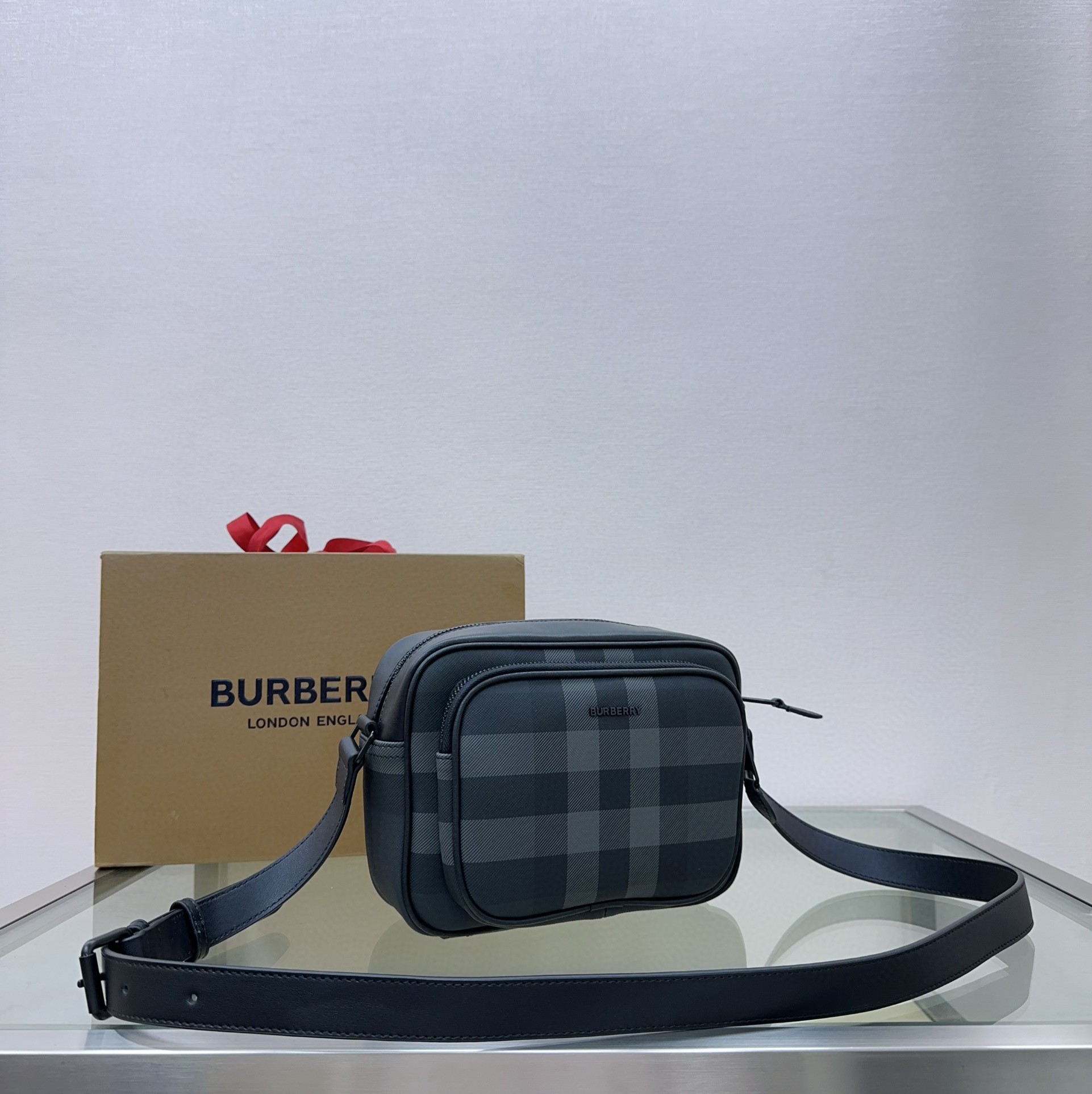 Burberry Gray Check Crossbody Bag with Detachable Leather Strap 4 a1696495246297 7844