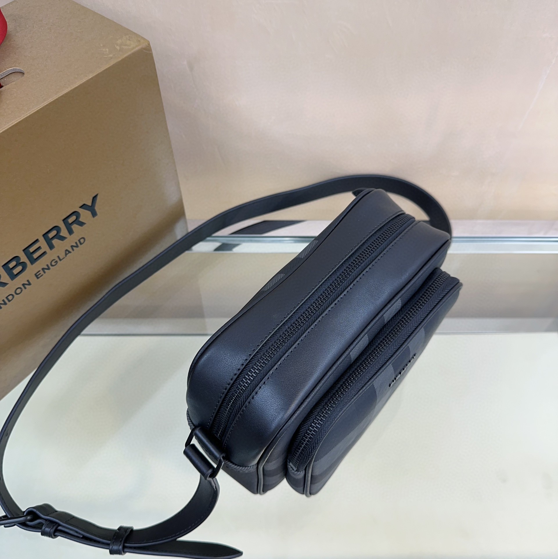Burberry Gray Check Crossbody Bag with Detachable Leather Strap 8 a1696495246329 7217