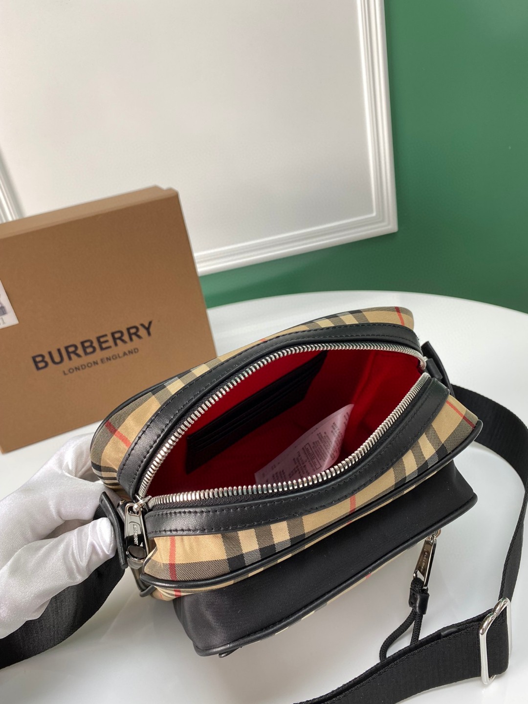 Burberry Vintage Check Crossbody Bag, Archive Beige - Adjustable Strap 9 a1696496074951 6710