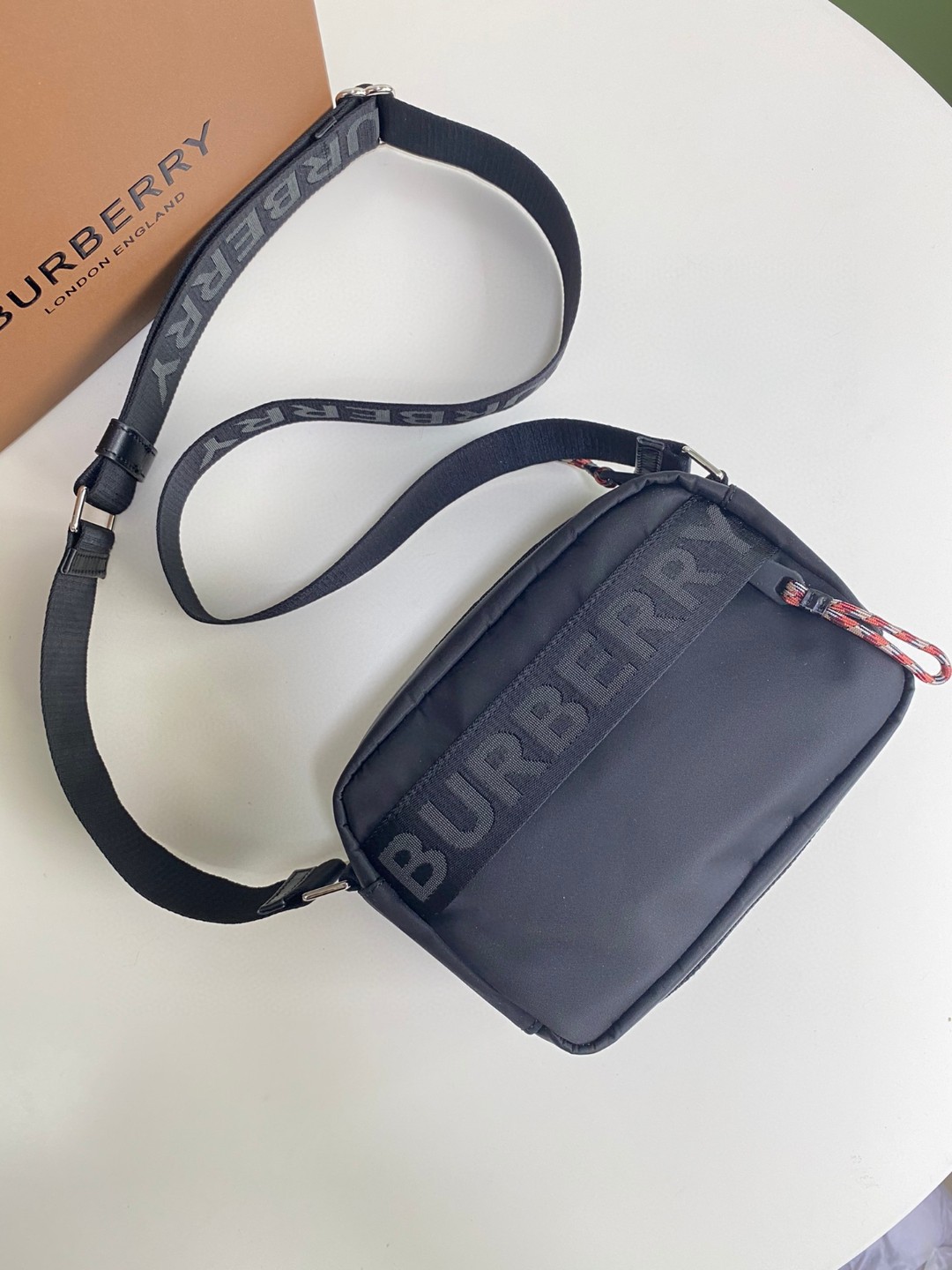B Lightweight Nylon Crossbody Bag with Leather Trim & Equestrian Knight 4 a1696496353392 5788