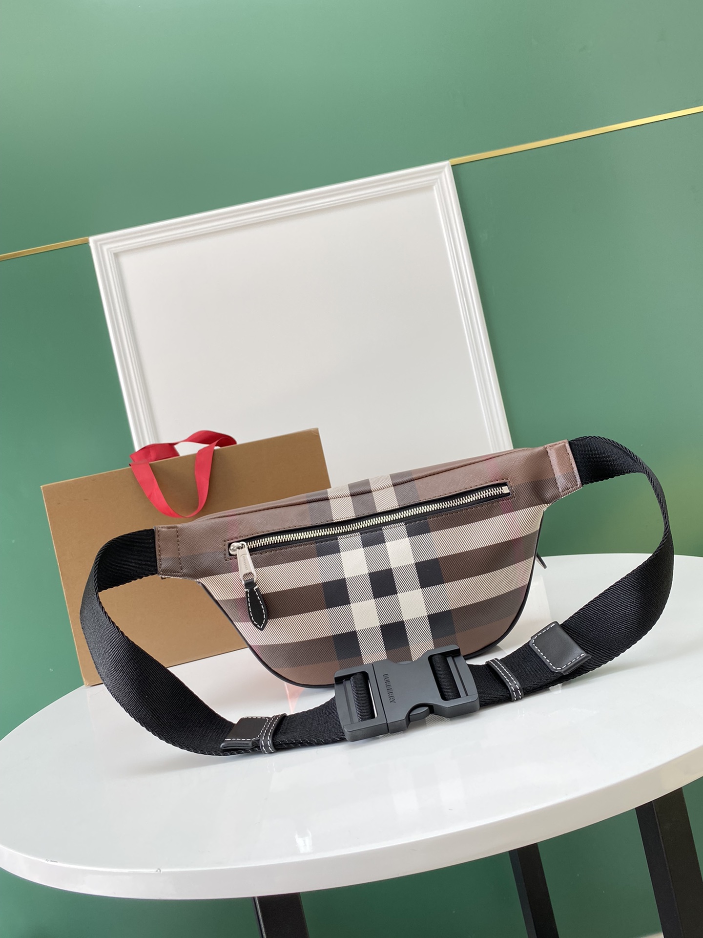 Burberry Belt Bag in Birch Brown Check with Leather Trim, 37.5 x 8 x 17 cm 2 a1698999074870 8077