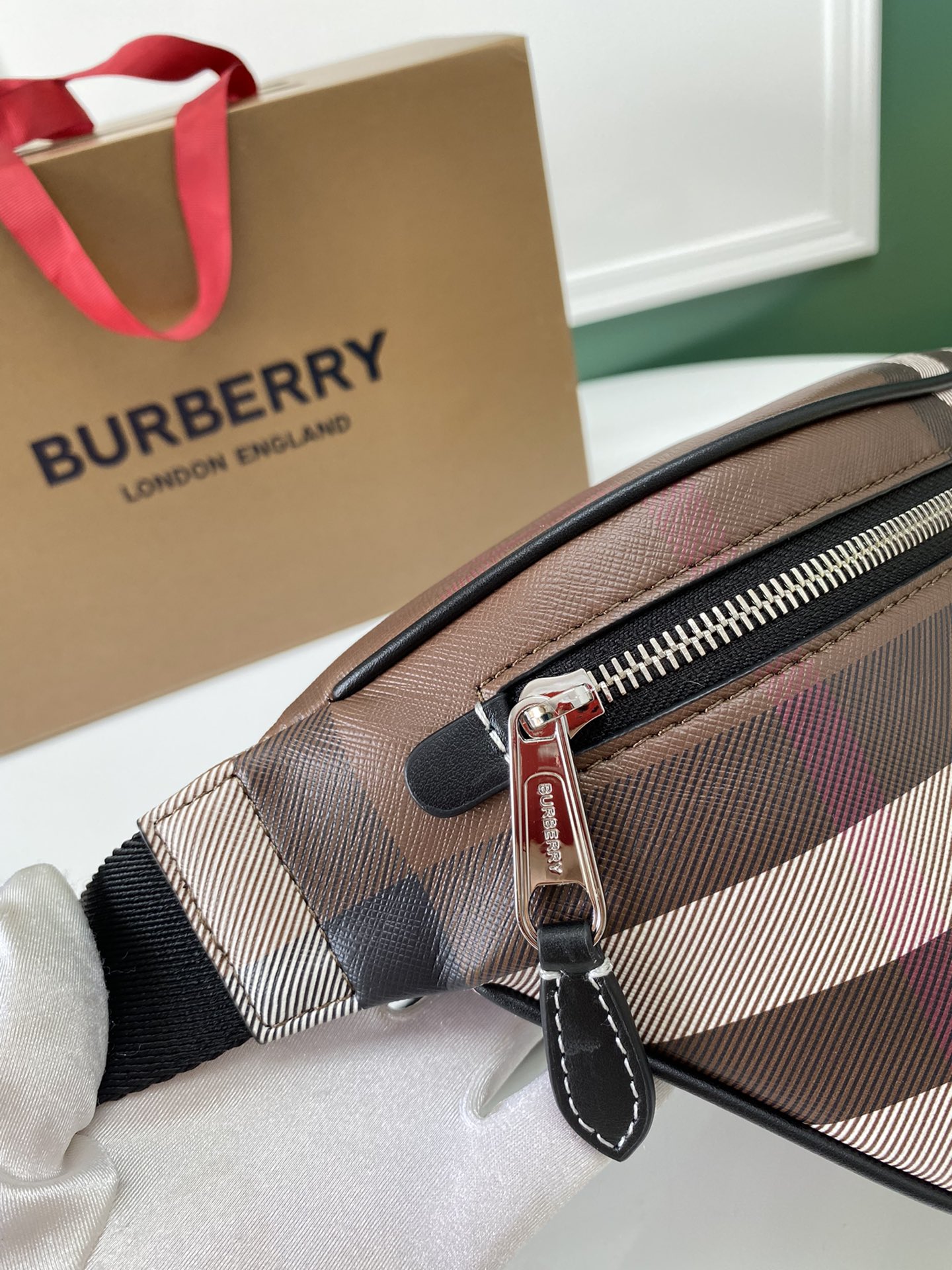 Burberry Belt Bag in Birch Brown Check with Leather Trim, 37.5 x 8 x 17 cm 5 a1698999074873 8478