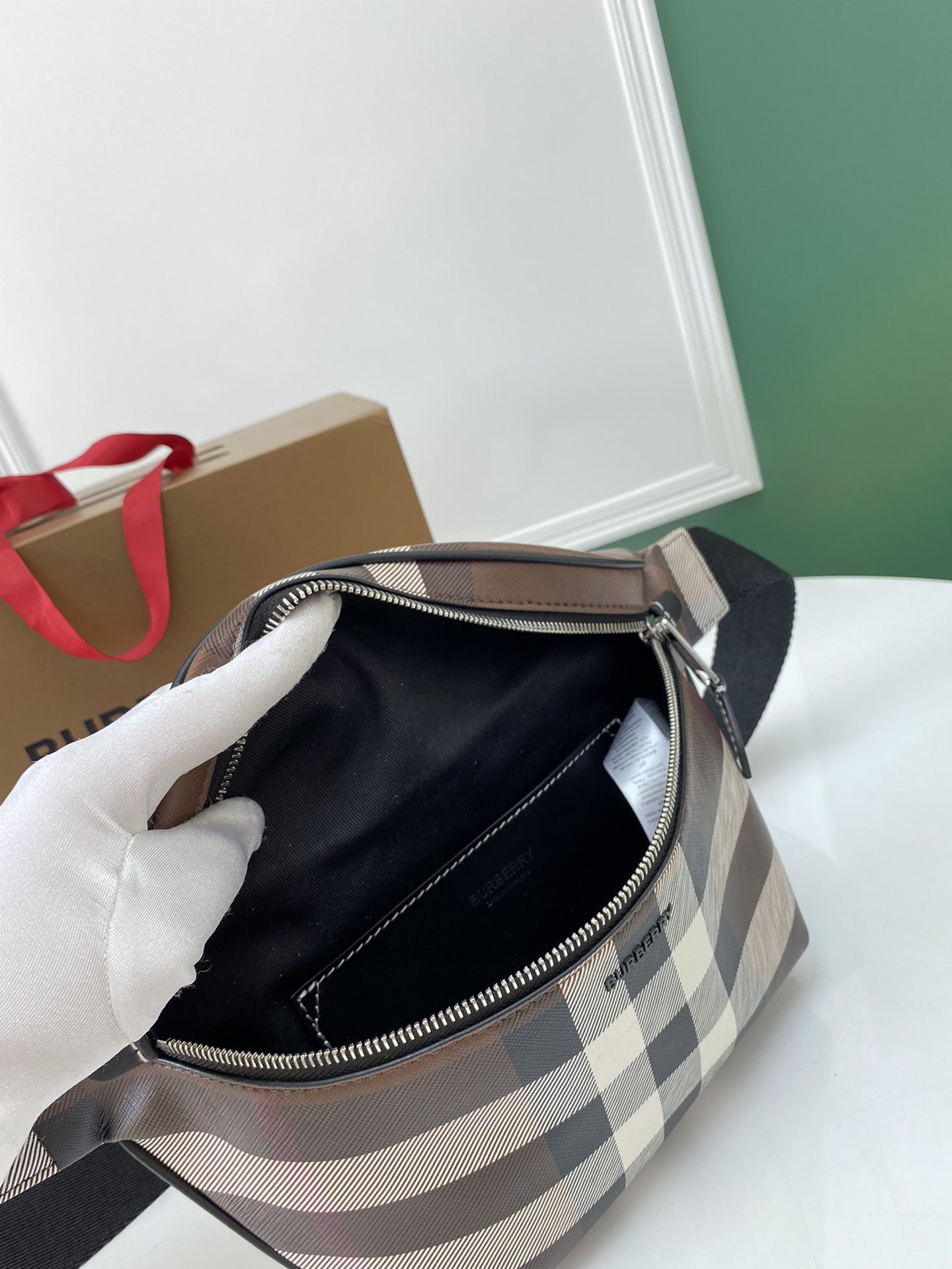 Burberry Belt Bag in Birch Brown Check with Leather Trim, 37.5 x 8 x 17 cm 8 a1698999074876 5558