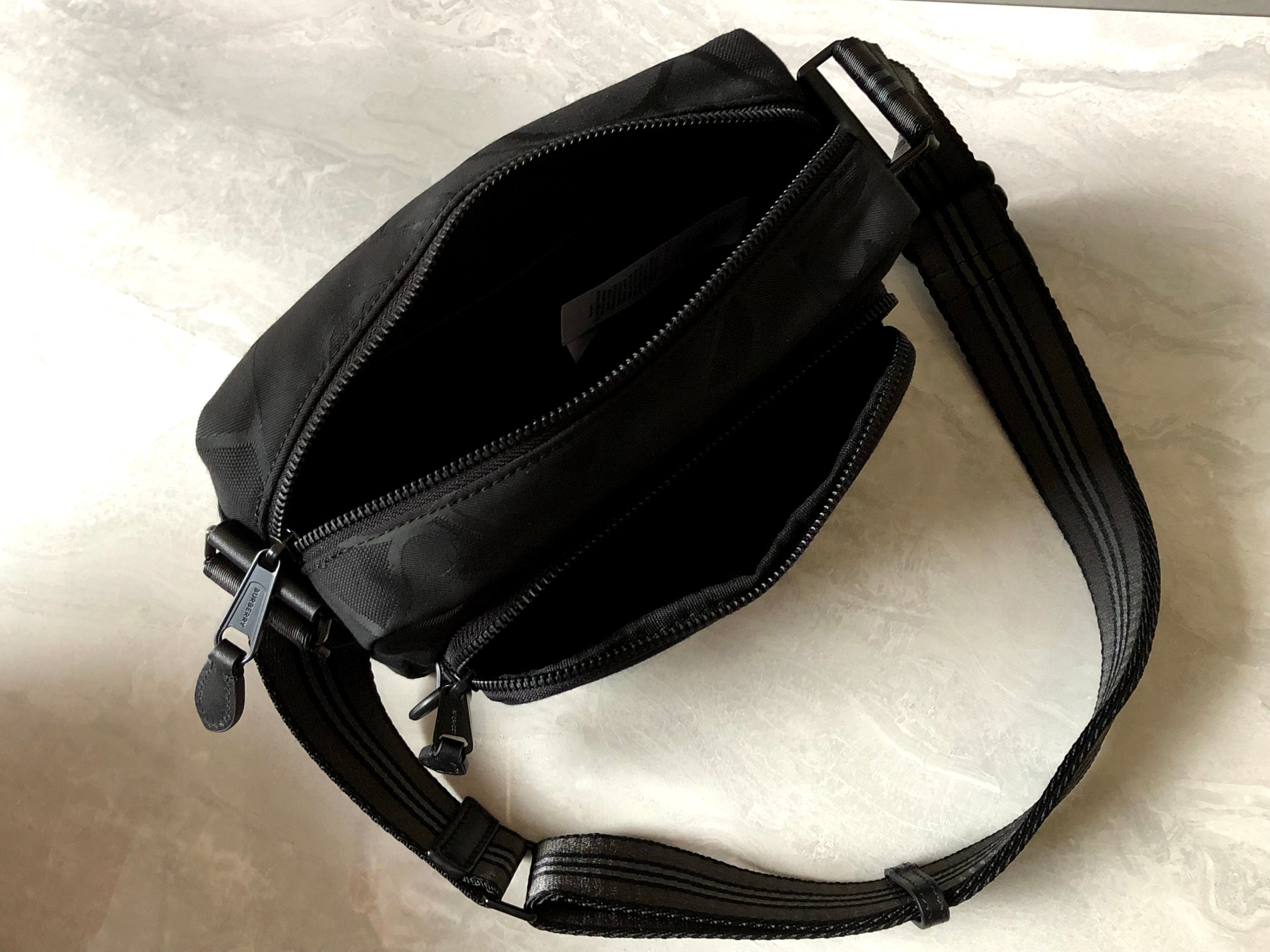 Burberry TB Logo Jacquard Crossbody Bag, Premium Leather, Adjustable Strap 8 a1705048683154 8434