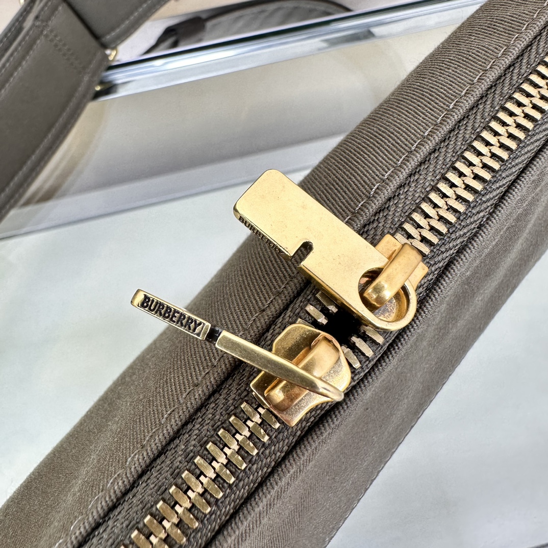 Burberry Cotton Blend Belt Bag with Equestrian Knight Design - Olive Green 6 a1722049185615 5584