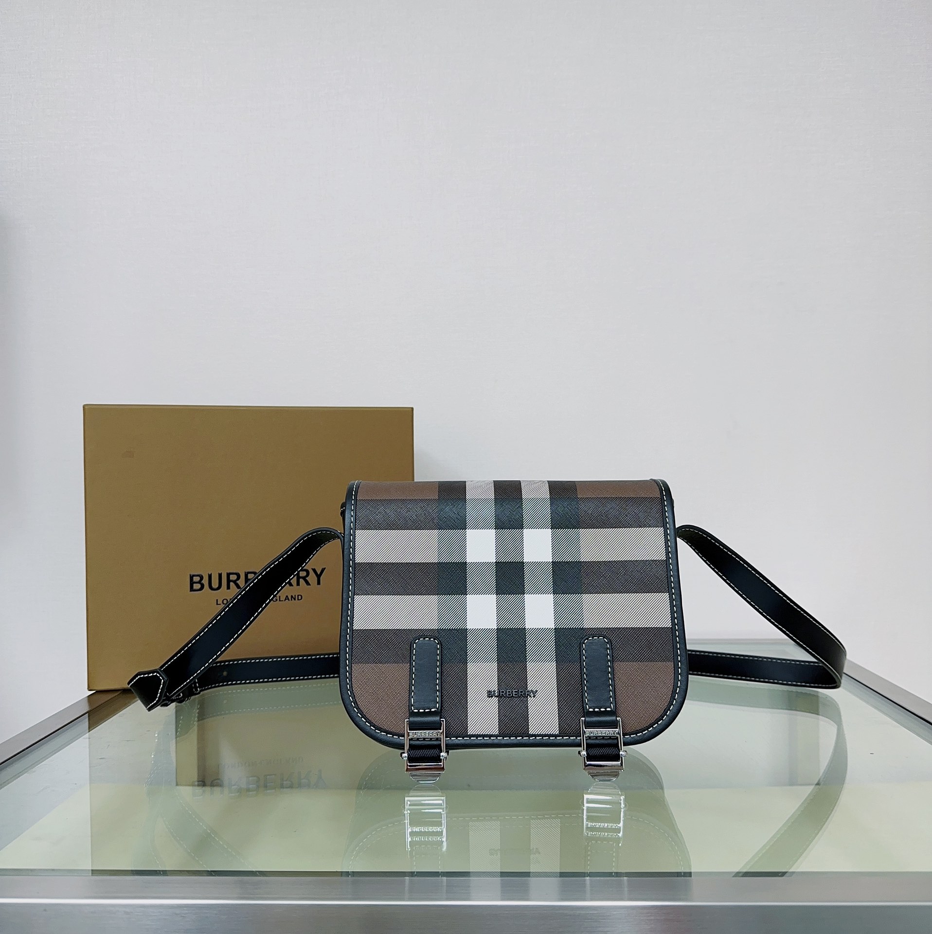 Burberry Saddle Bag in Signature Check, Eco-Friendly Canvas Messenger Bag 4 a1723102005081 4418