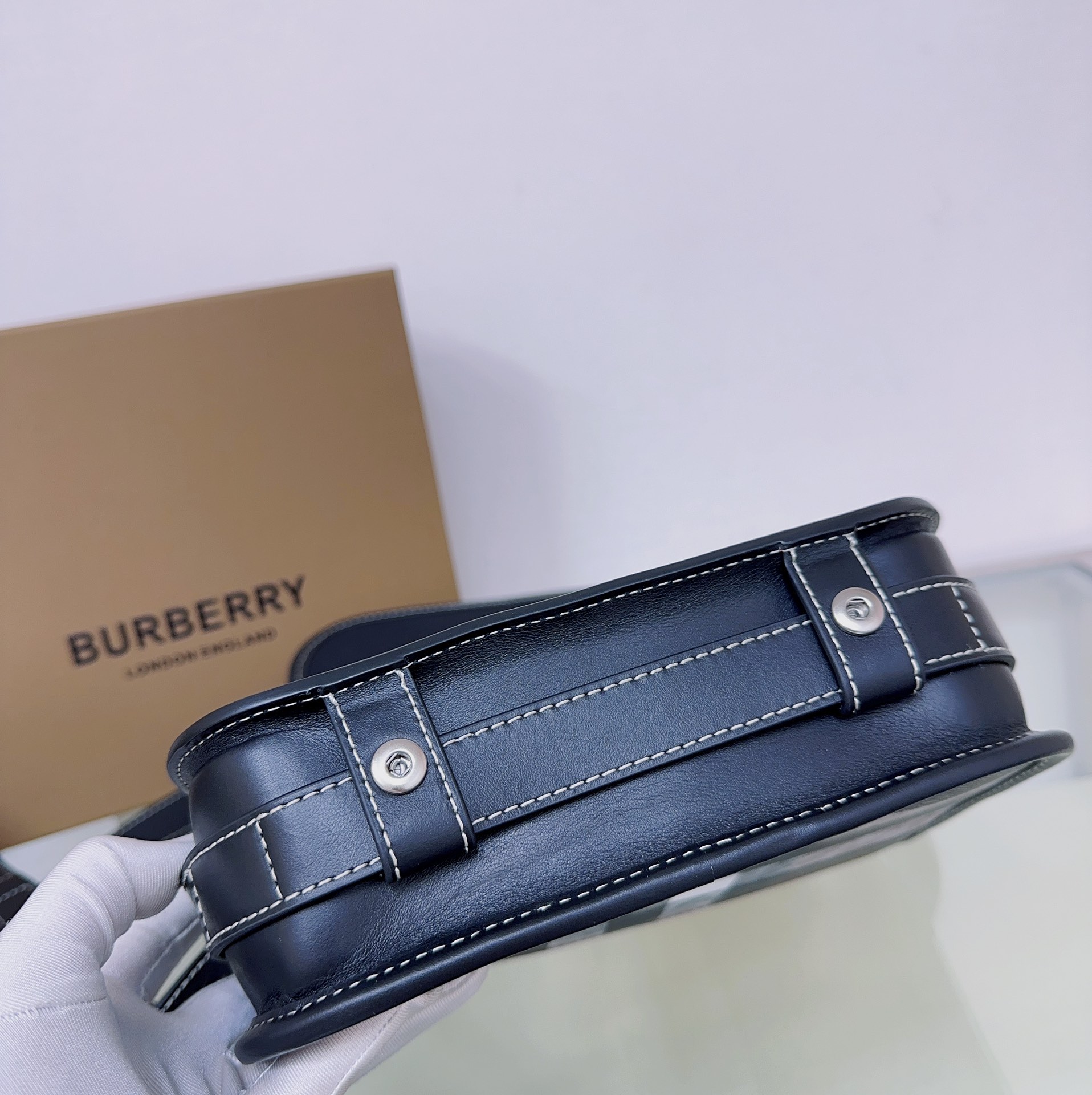 Burberry Saddle Bag in Signature Check, Eco-Friendly Canvas Messenger Bag 7 a1723102005082 8232