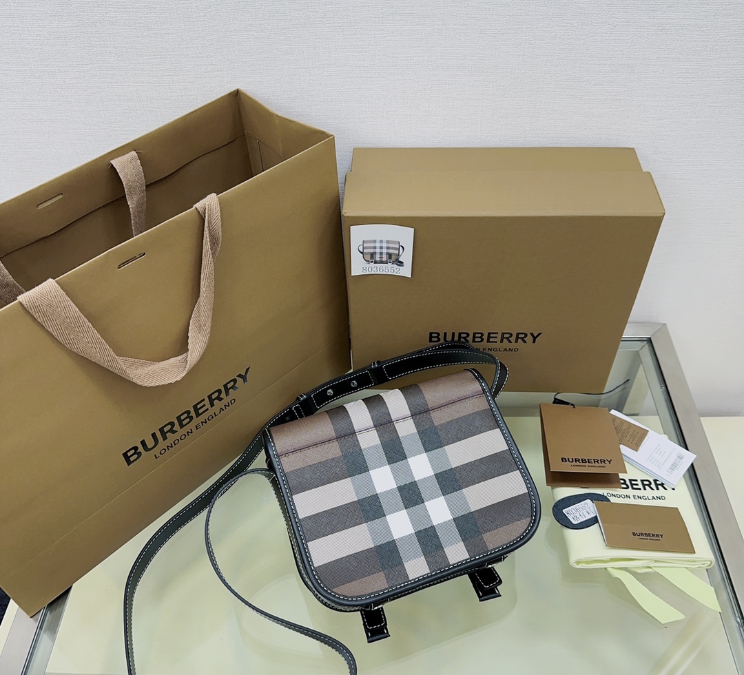Burberry Saddle Bag in Signature Check, Eco-Friendly Canvas Messenger Bag 3 a1723102035517 8037