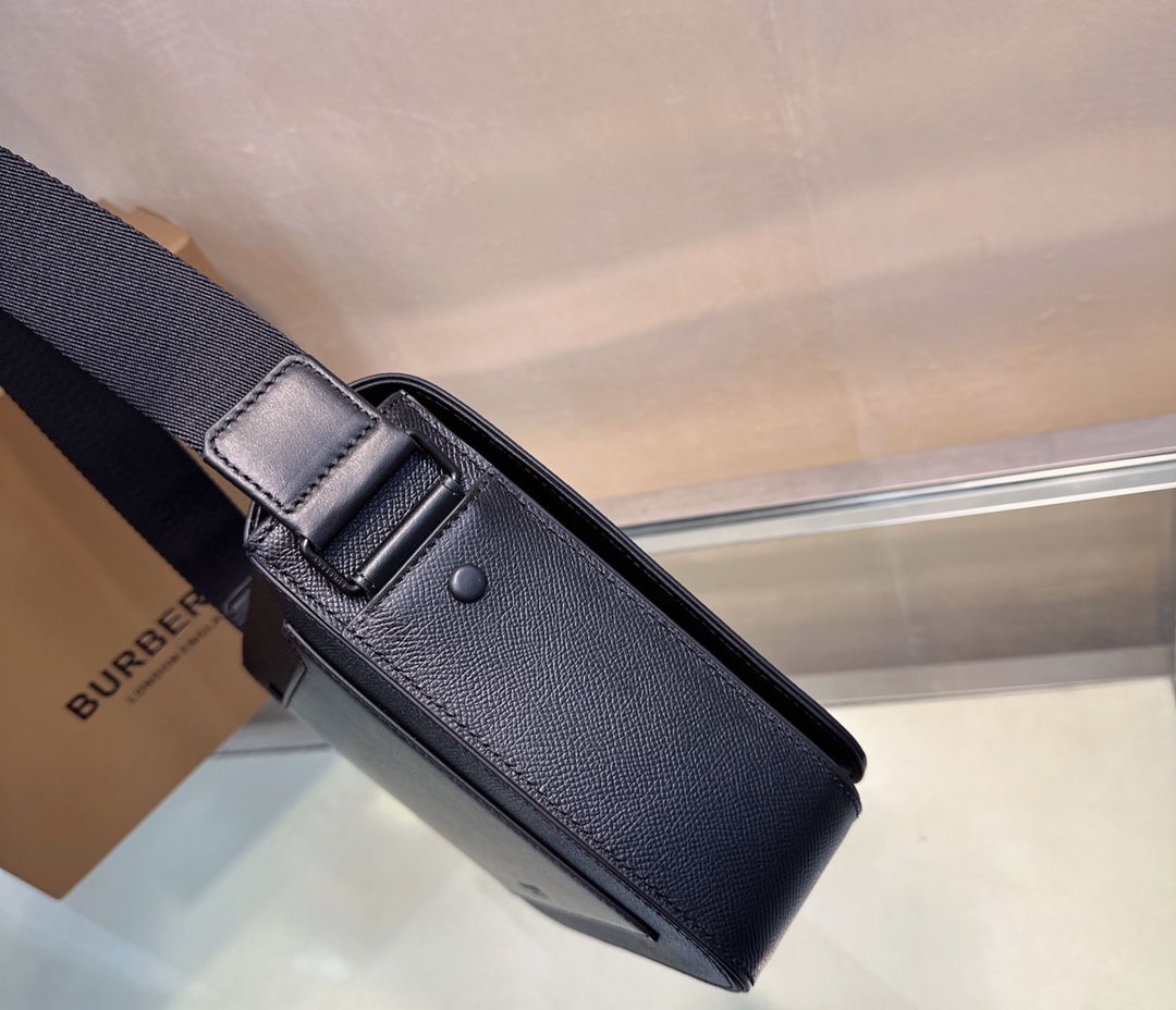 Burberry TB Monogram Leather Messenger Bag, Black - Compact and Stylish 6 a1725607070944 8371
