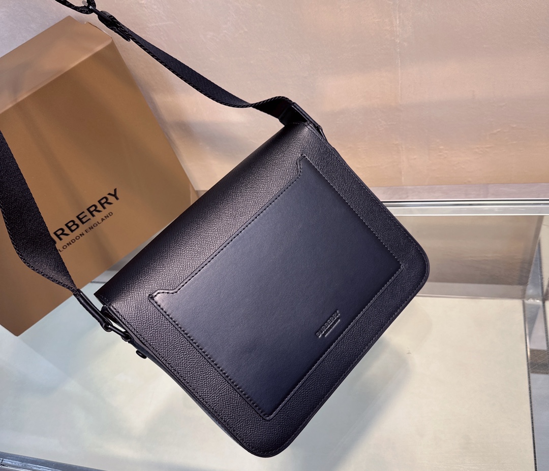 Burberry TB Monogram Leather Messenger Bag, Black - Compact and Stylish 7 a1725607074051 5121