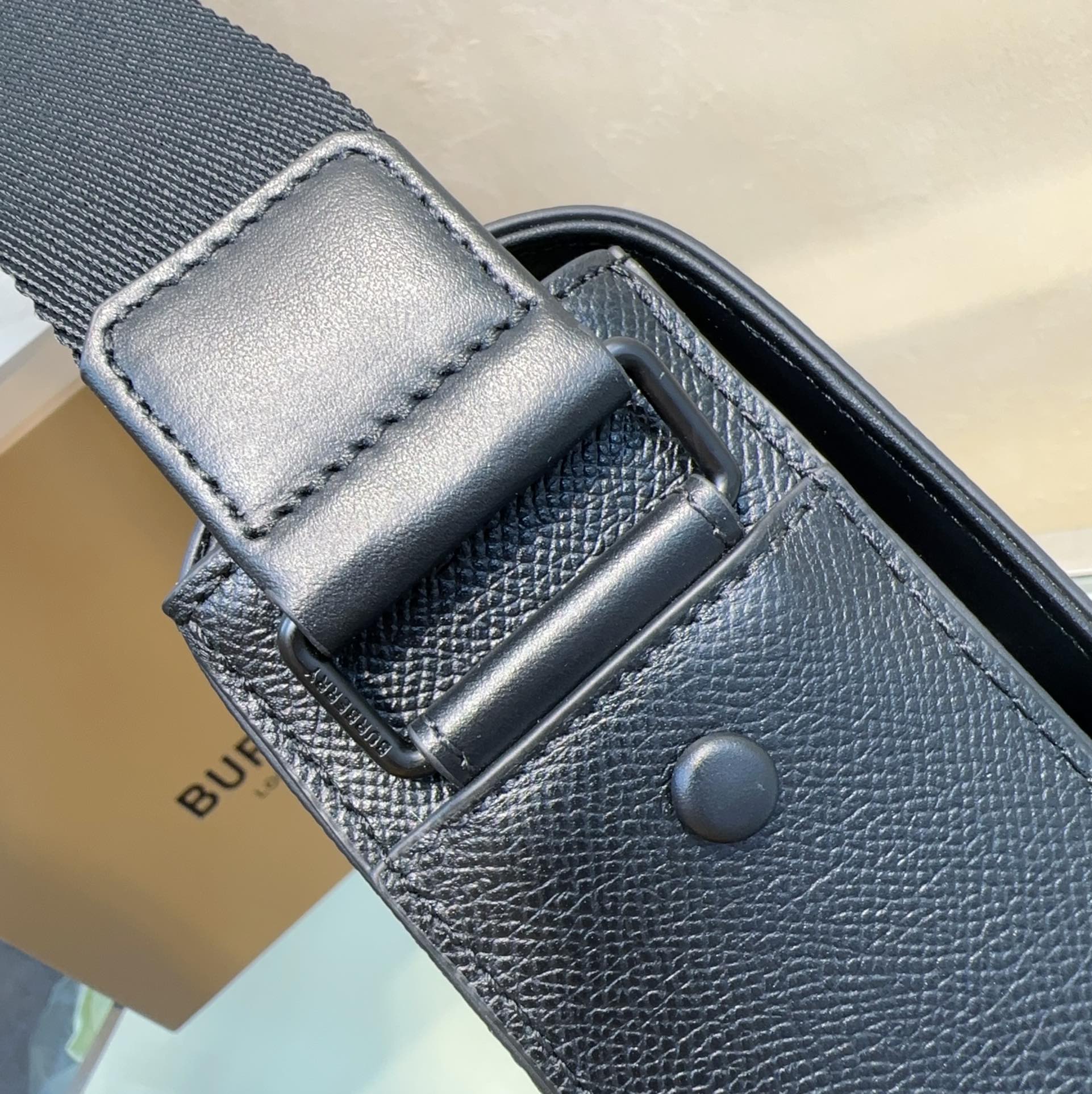 Burberry TB Monogram Leather Messenger Bag, Black - Compact and Stylish 9 a1725607074054 4685
