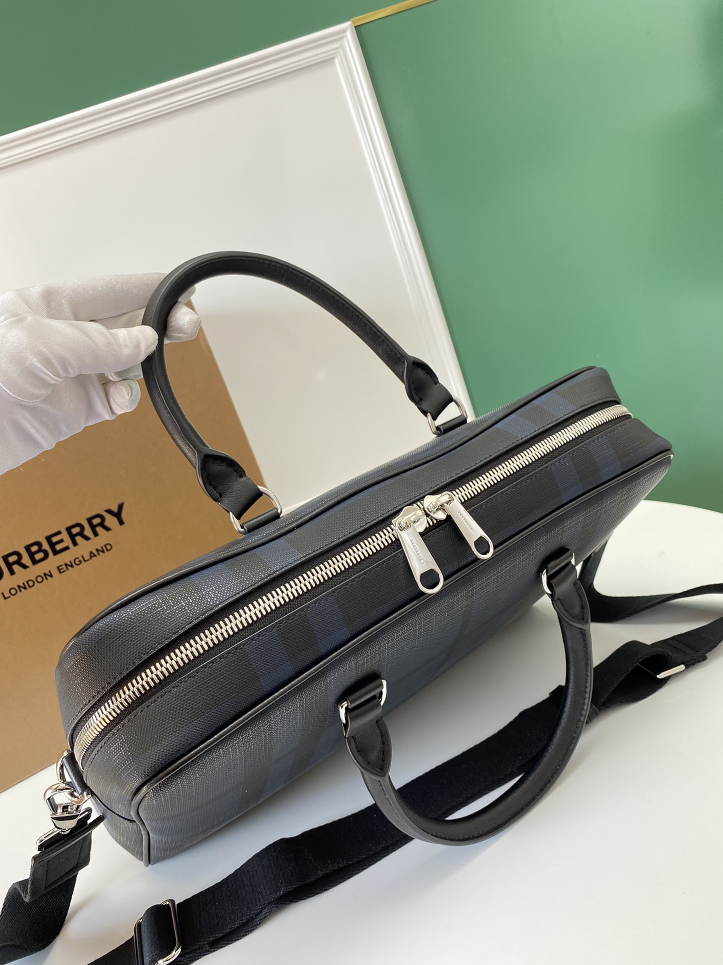 Burberry London Check Briefcase Black briefcase photo 3