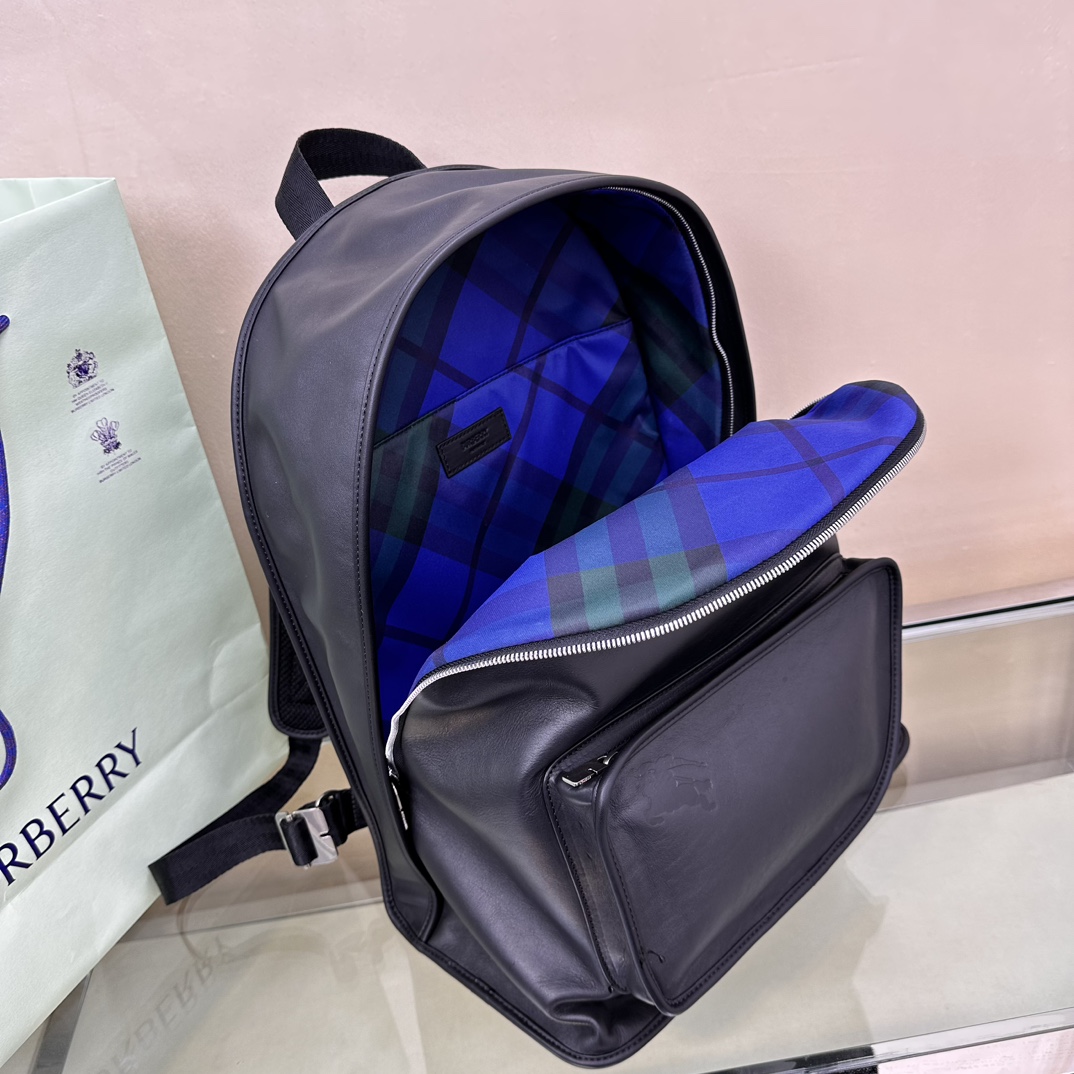Burberry London Leather Backpack for Men, Black 8 a1732179890264 7352