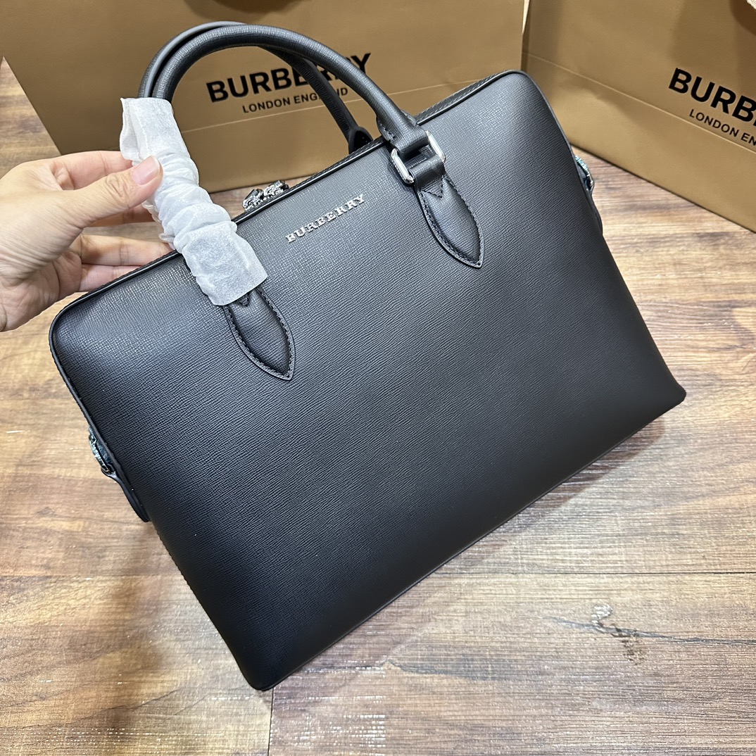 Men's full leather briefcase Real shot of delivery — photo 2